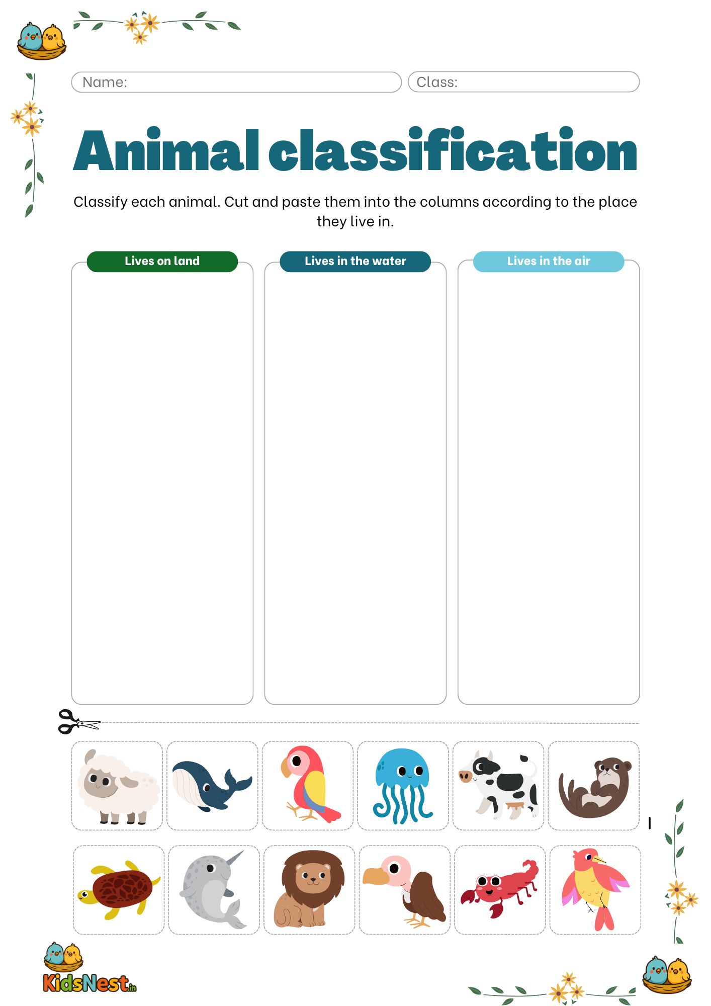 Animal Classification Worksheets for Kids | Free Printables