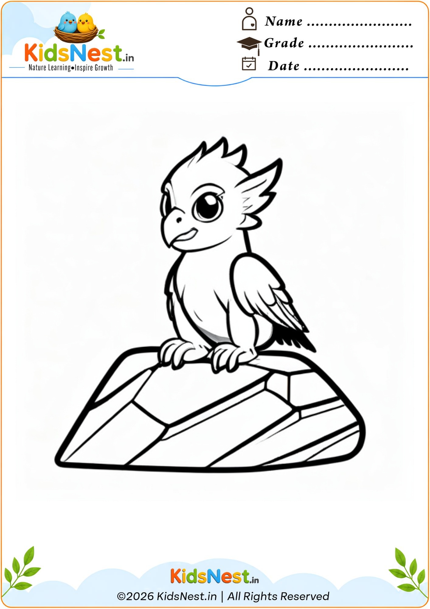 Baby Griffin Coloring Worksheet for Kids | Free Printable