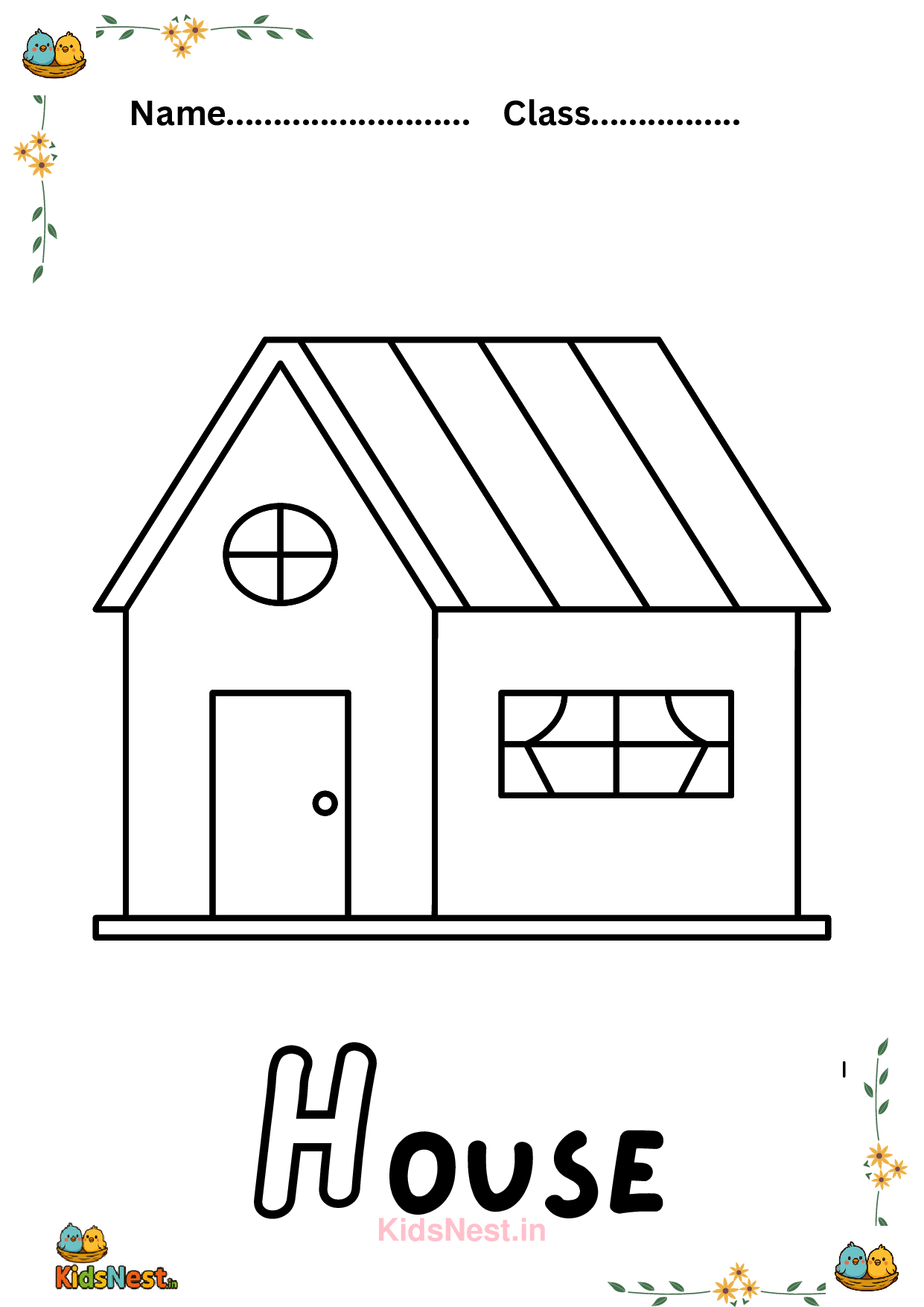Beautiful Home Coloring Pages | Kids Printable Activity