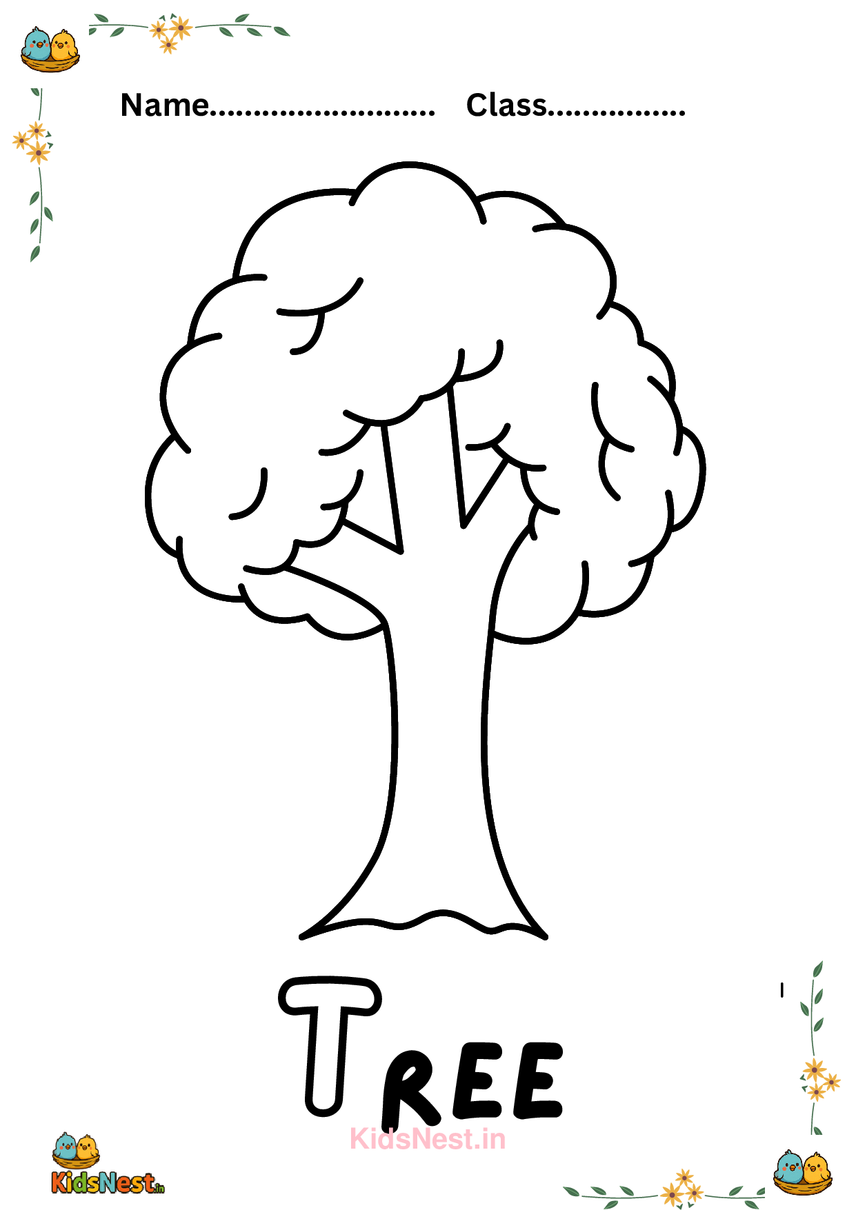 Big Tree Printable Worksheets & Coloring Pages for Kids