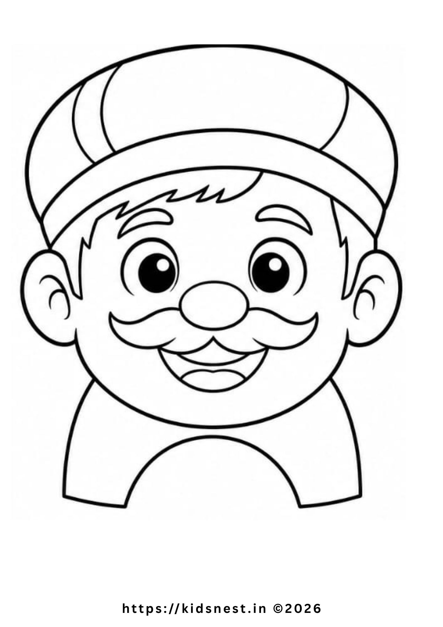 Printable Cartoon Finger Puppet Colouring Page for Kids
