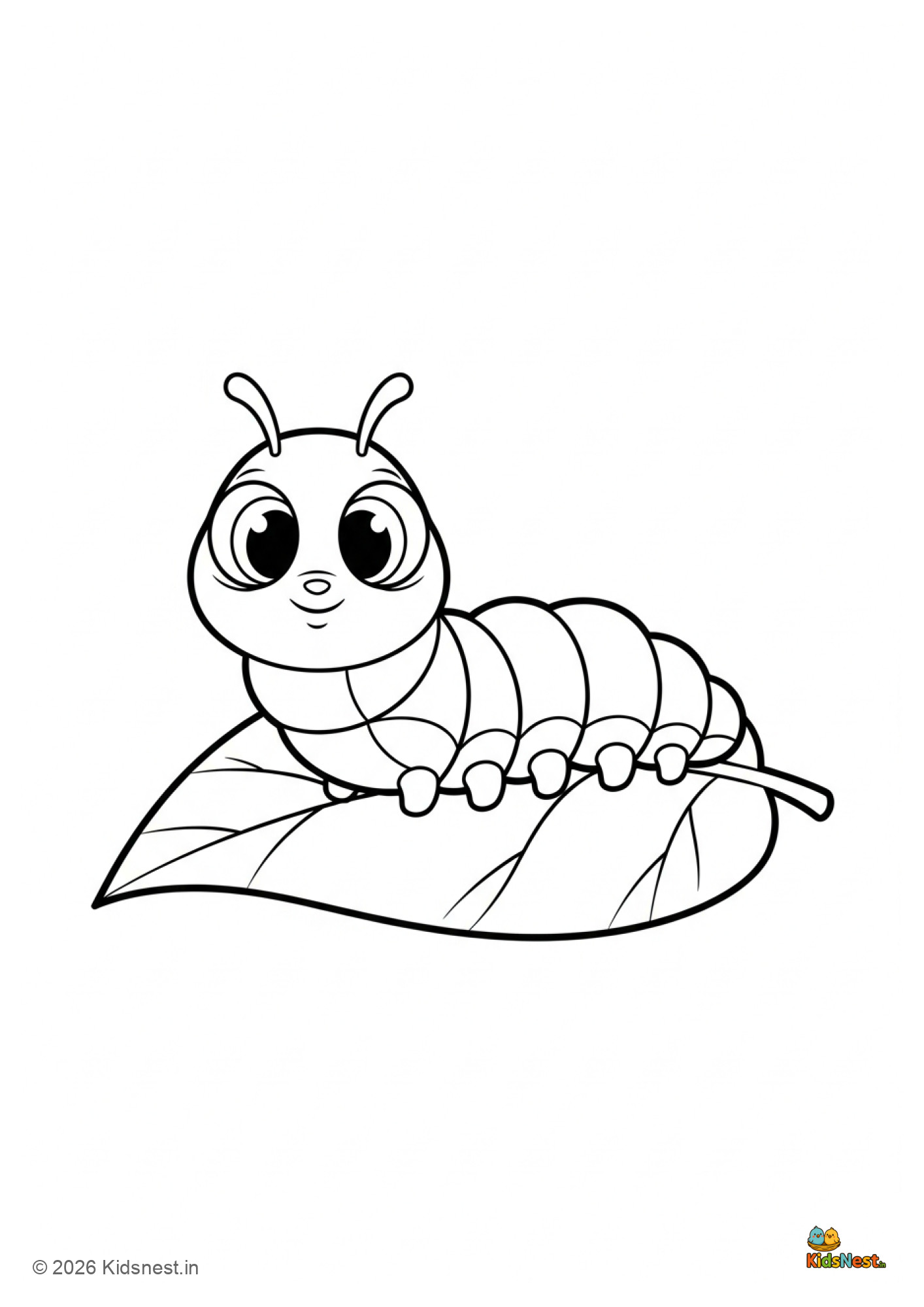 Caterpillar Coloring Page for Kids | Free Printable Worksheet