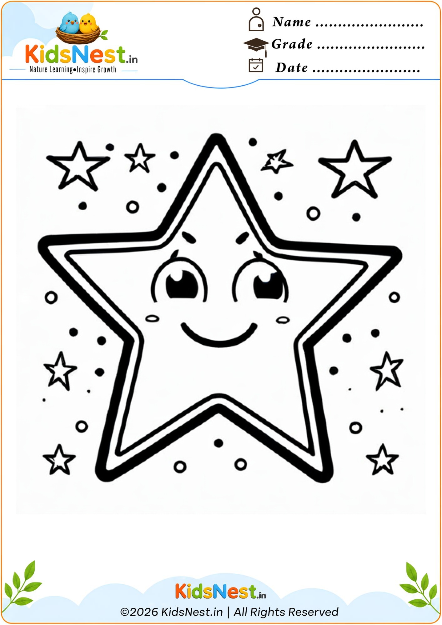 Cheerful Star Coloring Activity for Kids | Free Printable