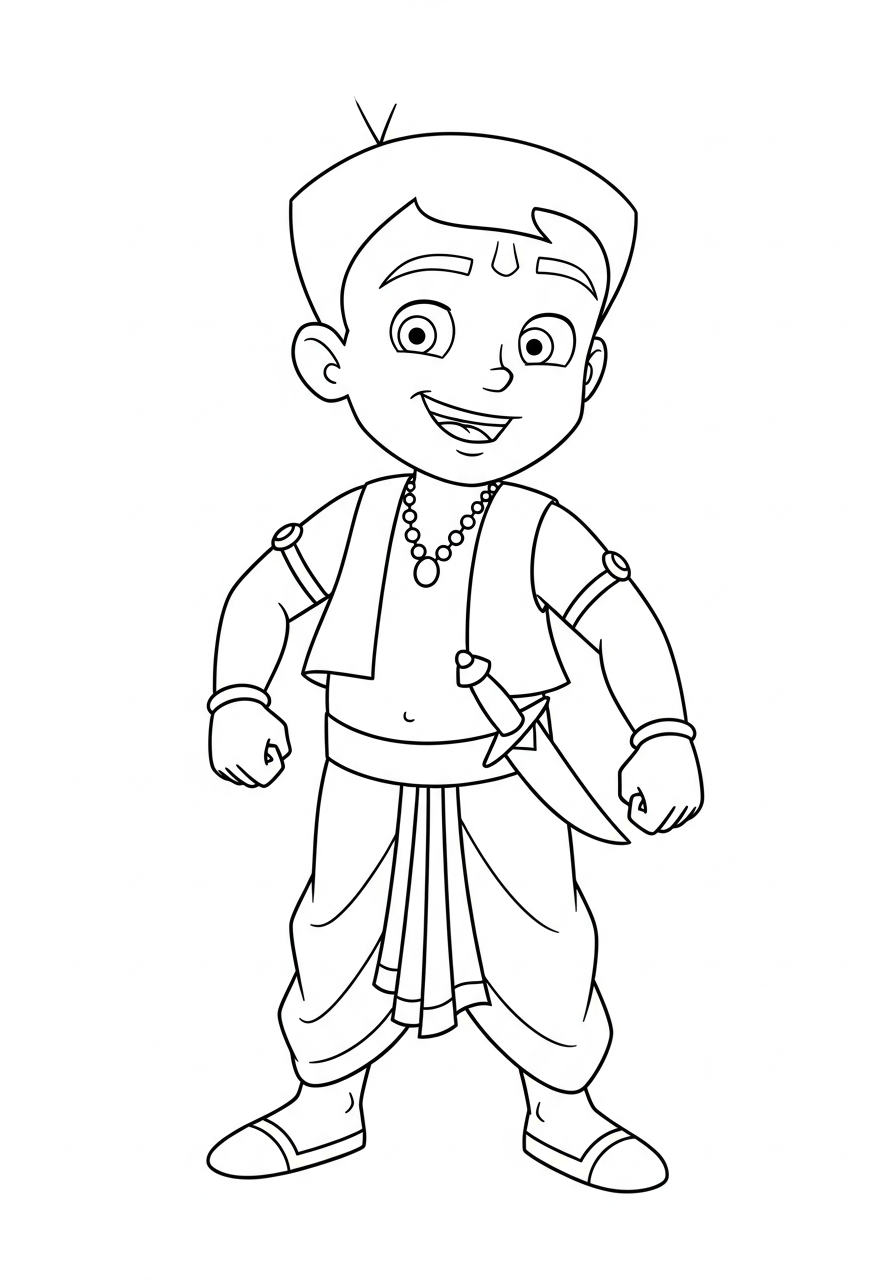 Free Printable Chhota Bheem Coloring Pages for Kids