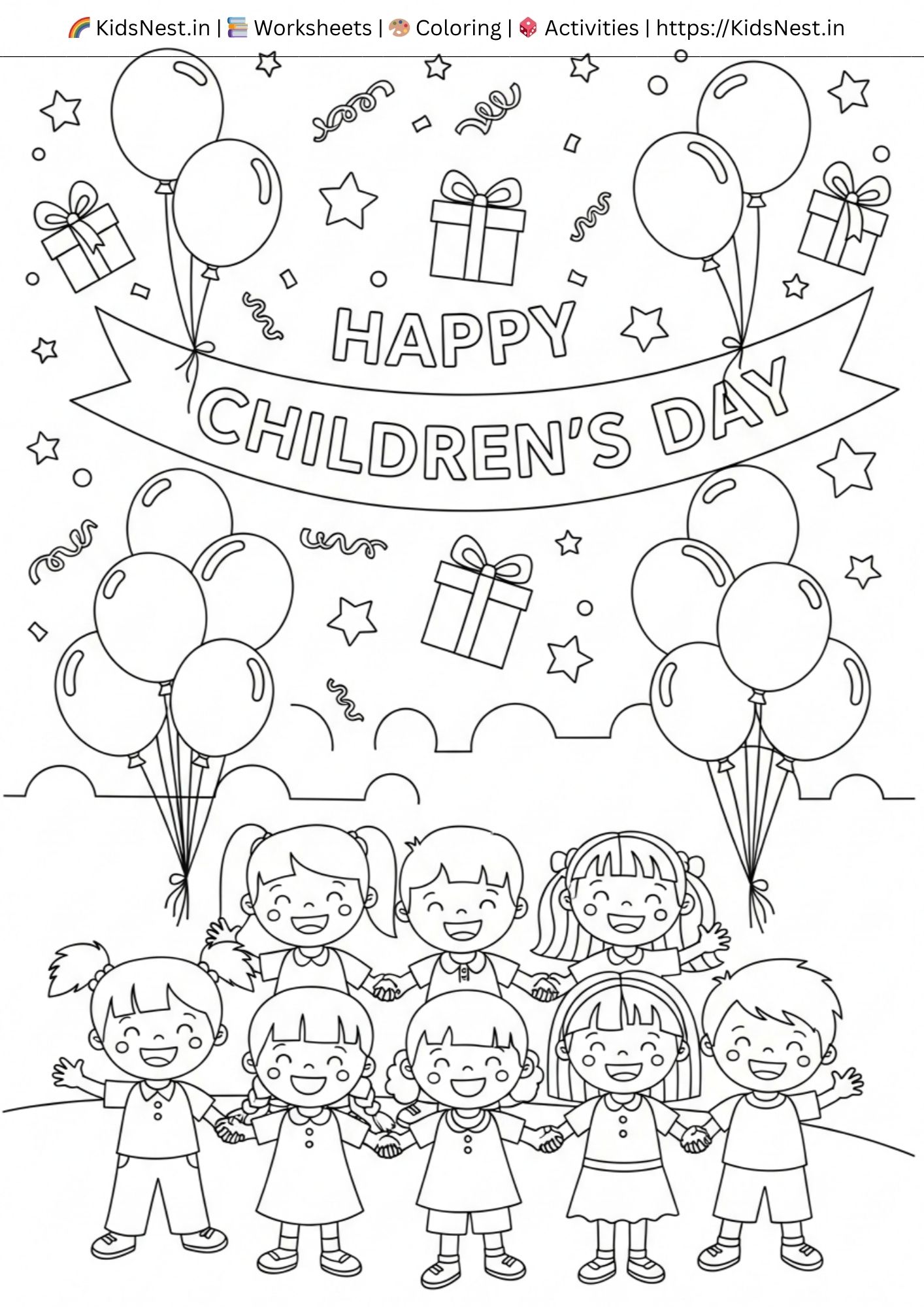 Children's Day Coloring Pages | Free Printable Activity for Kids