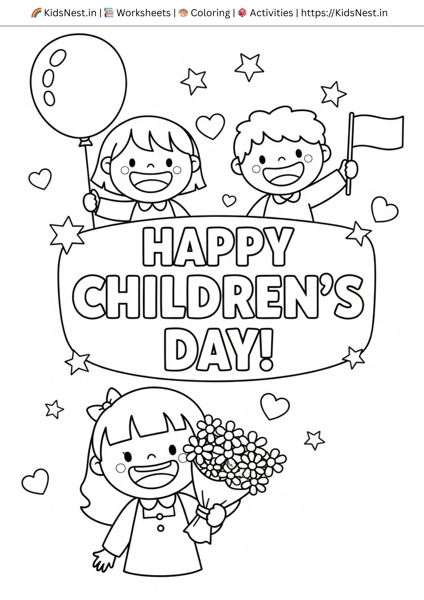 Children's Day Coloring Pages | Free Printable for Kids