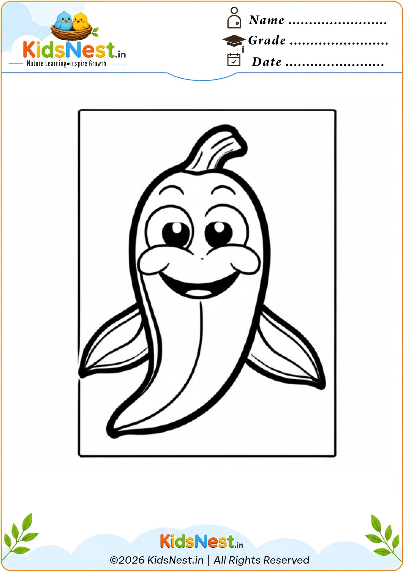 Printable Chili Pepper Coloring Page for Kids | Free Worksheet
