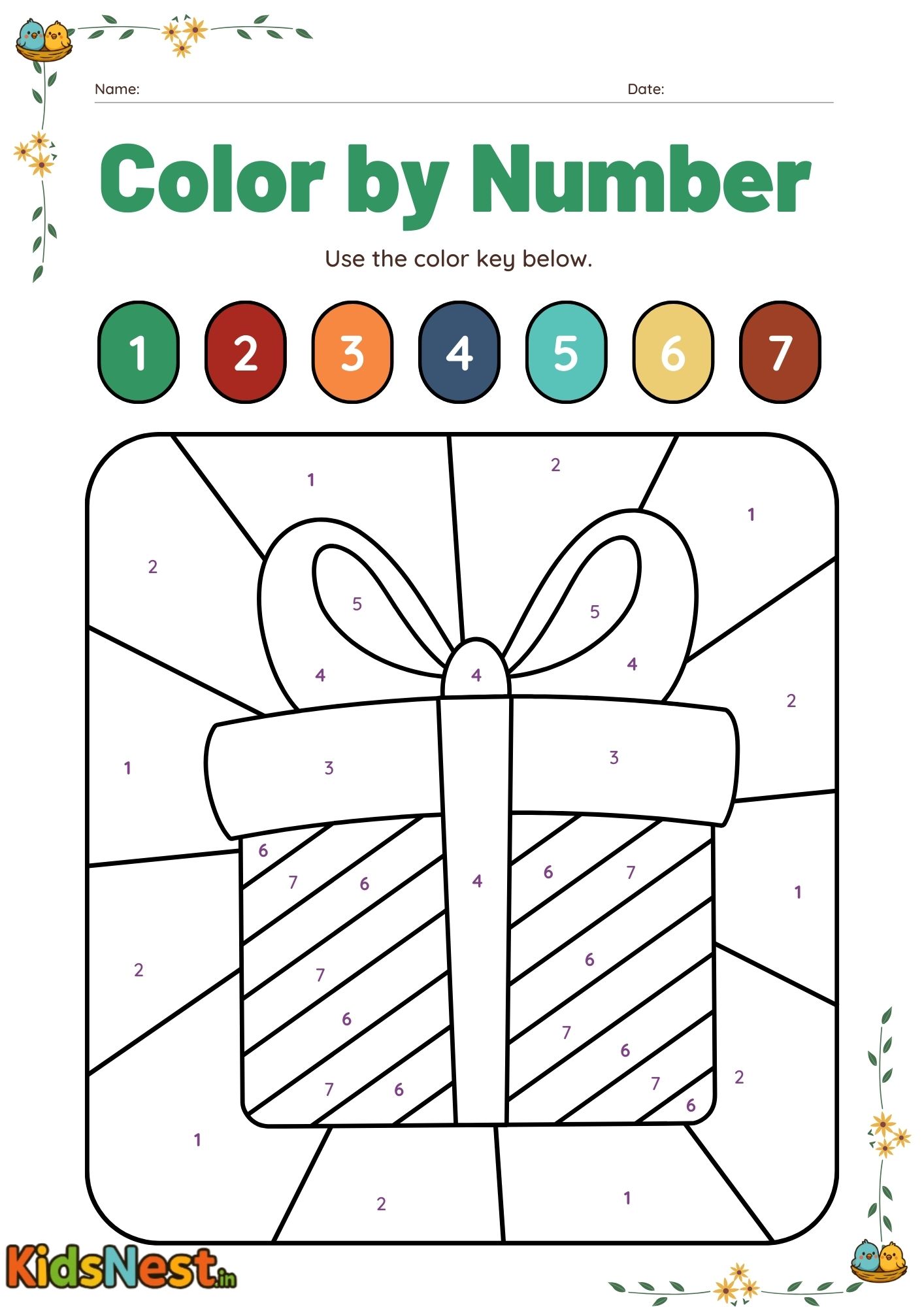 Christmas Colour by Number Printable for Kids & Teachers