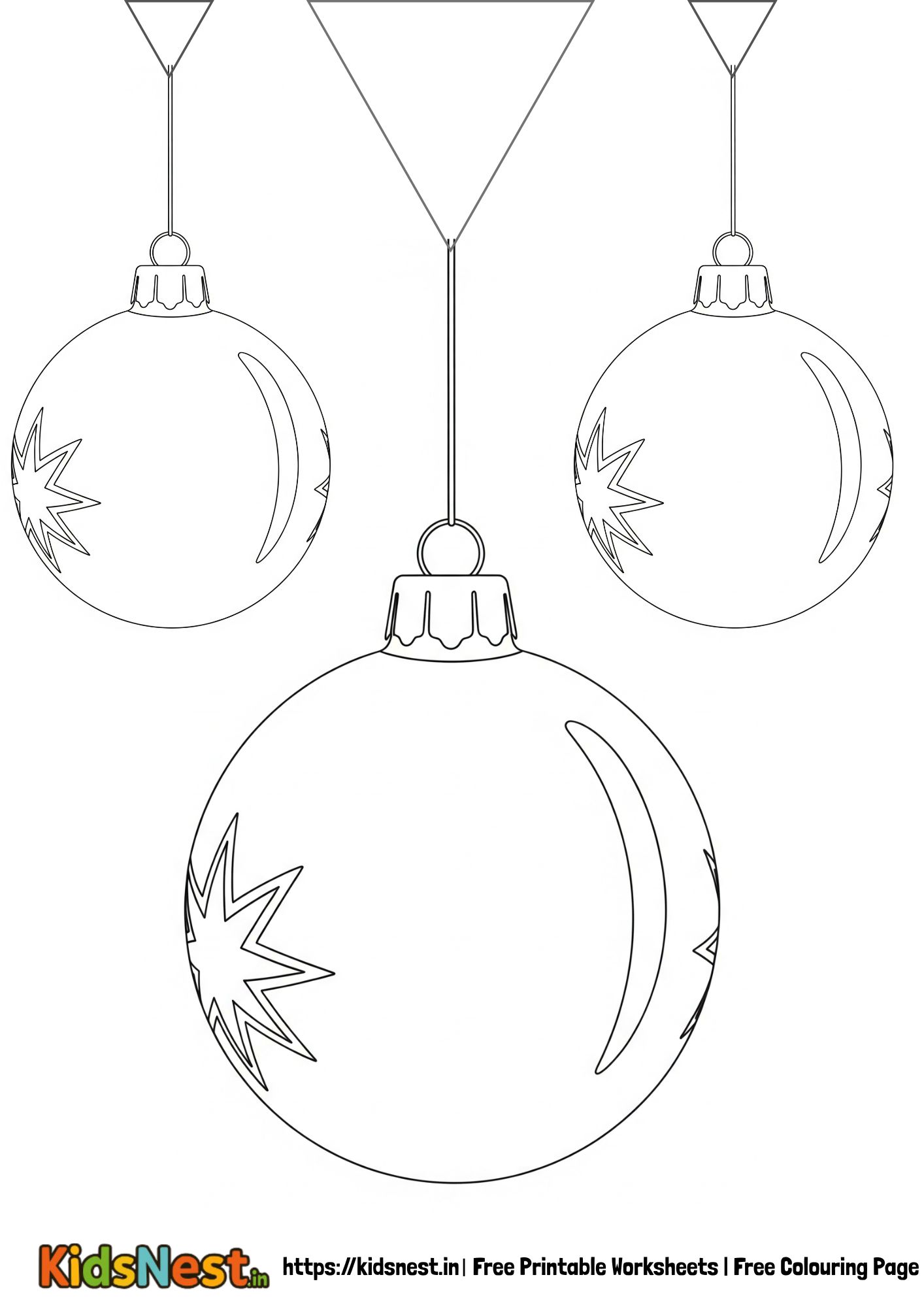 Free Printable Christmas Ornament Coloring Page for Kids