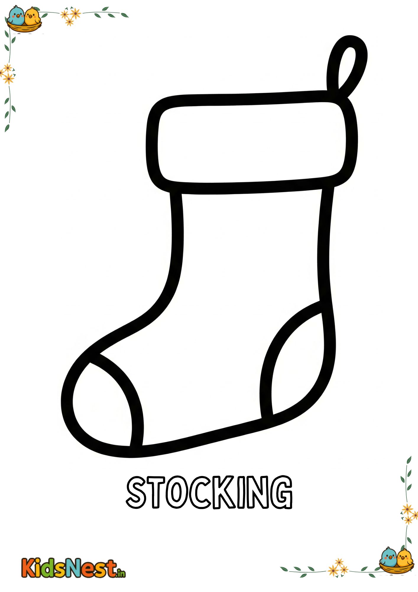 Christmas Stocking Colouring Page | Free Printable for Kids