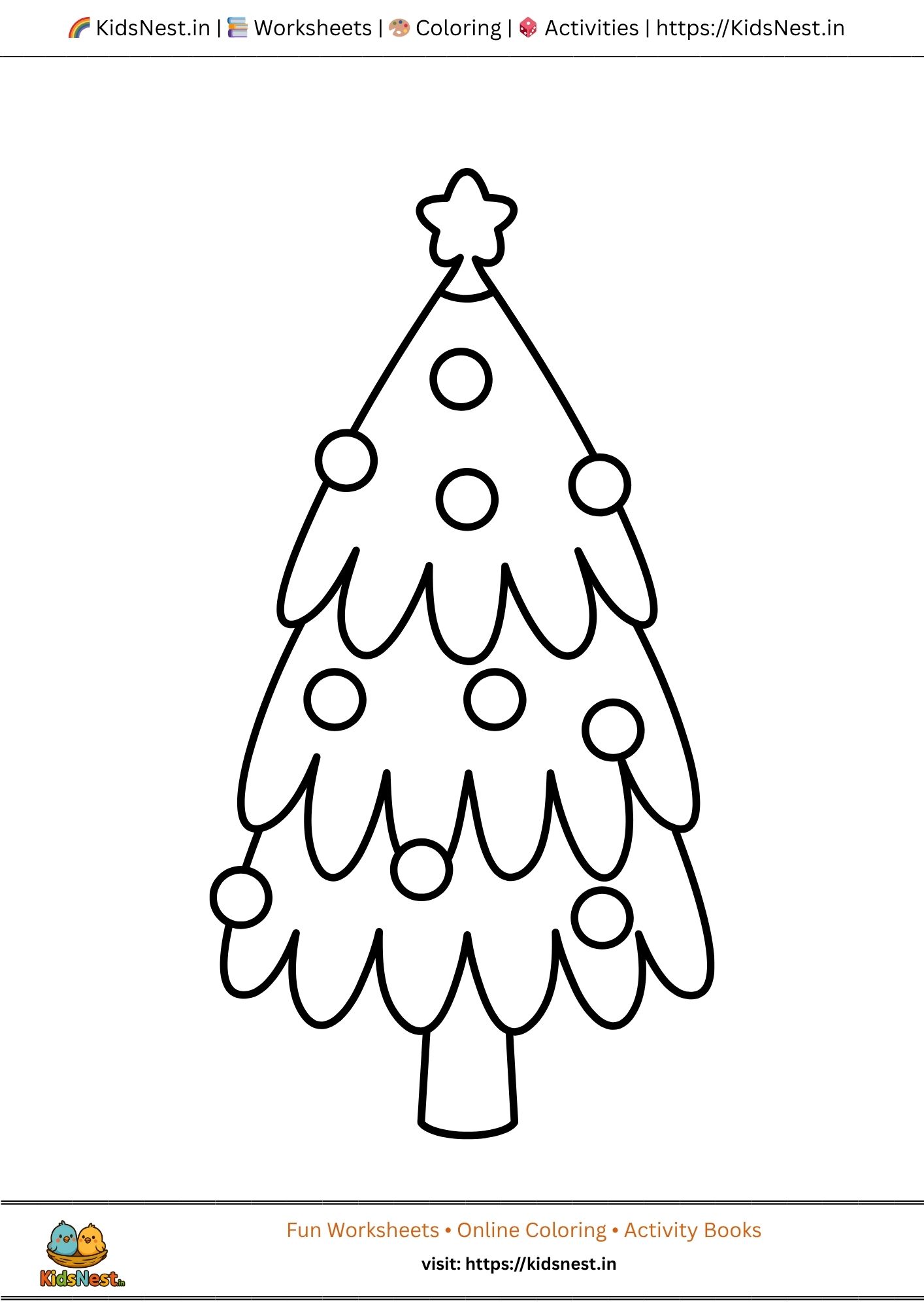 Christmas Tree Coloring Page | Free Printable for Kids