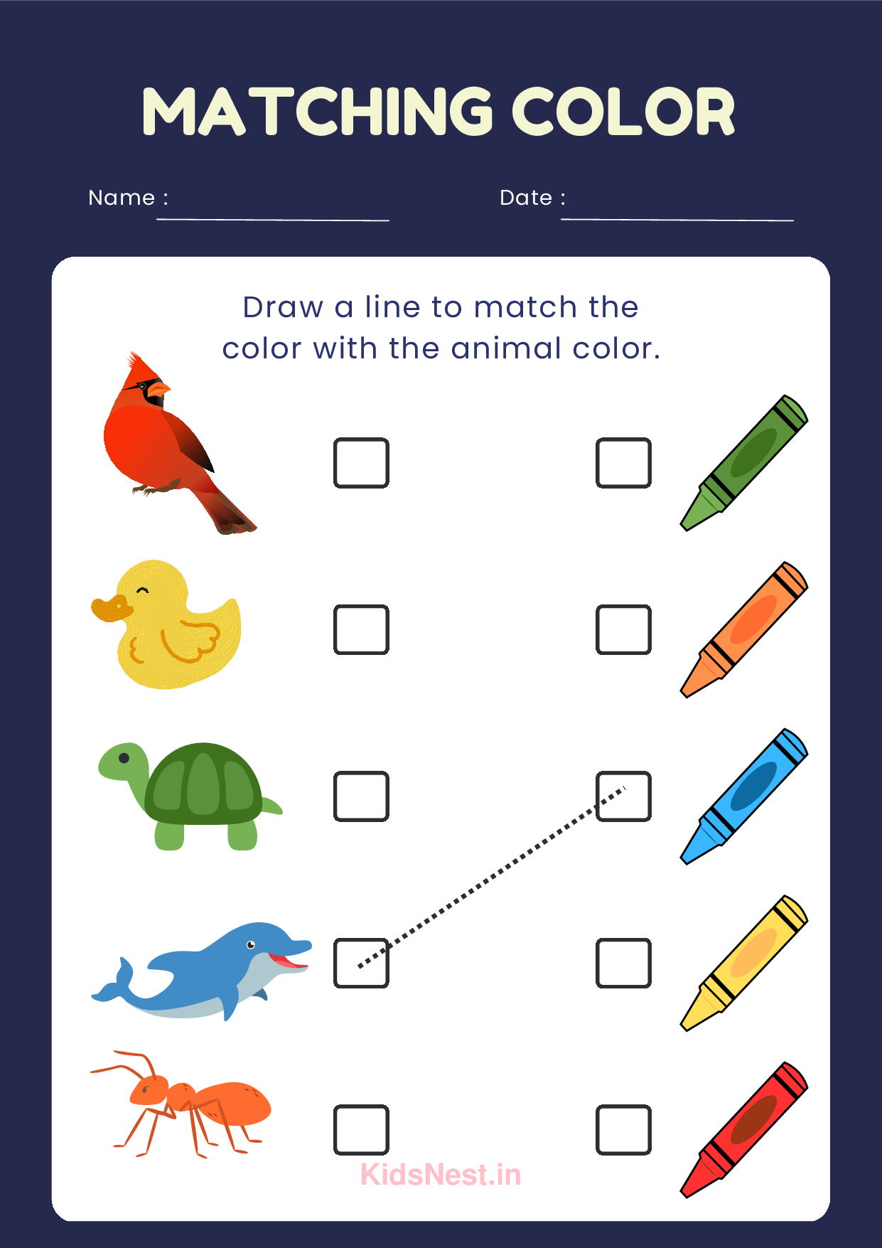 Color Matching Activity for Kids | Free Printable Worksheet