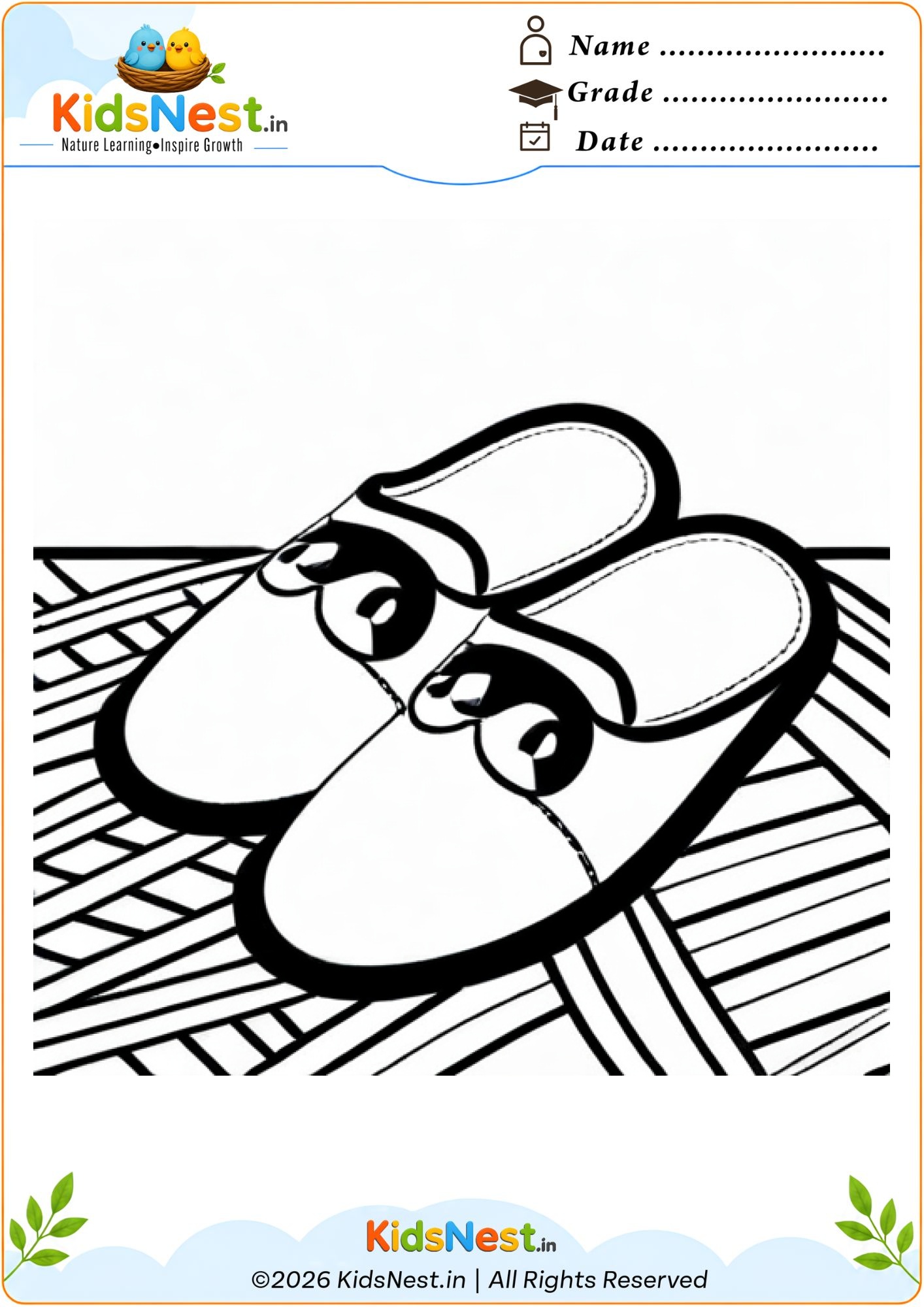 Cozy Slippers Coloring Page for Kids | Free Printable Activity