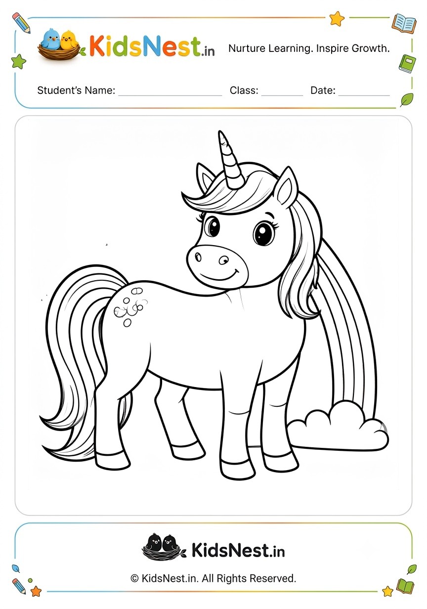 Free Unicorn & Rainbow Coloring Activity for Kids