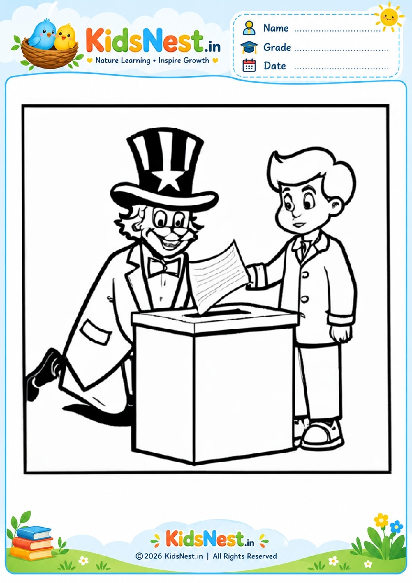 Voting and Democracy Coloring Page for Kids | Printable Activity