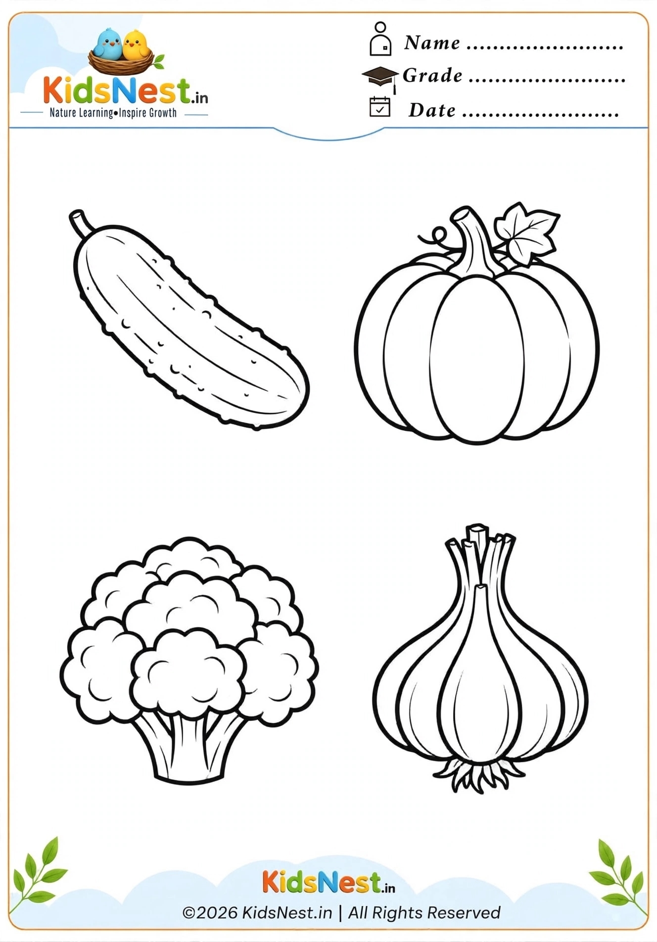 Free Printable Vegetable Coloring Pages for Kids | Educational