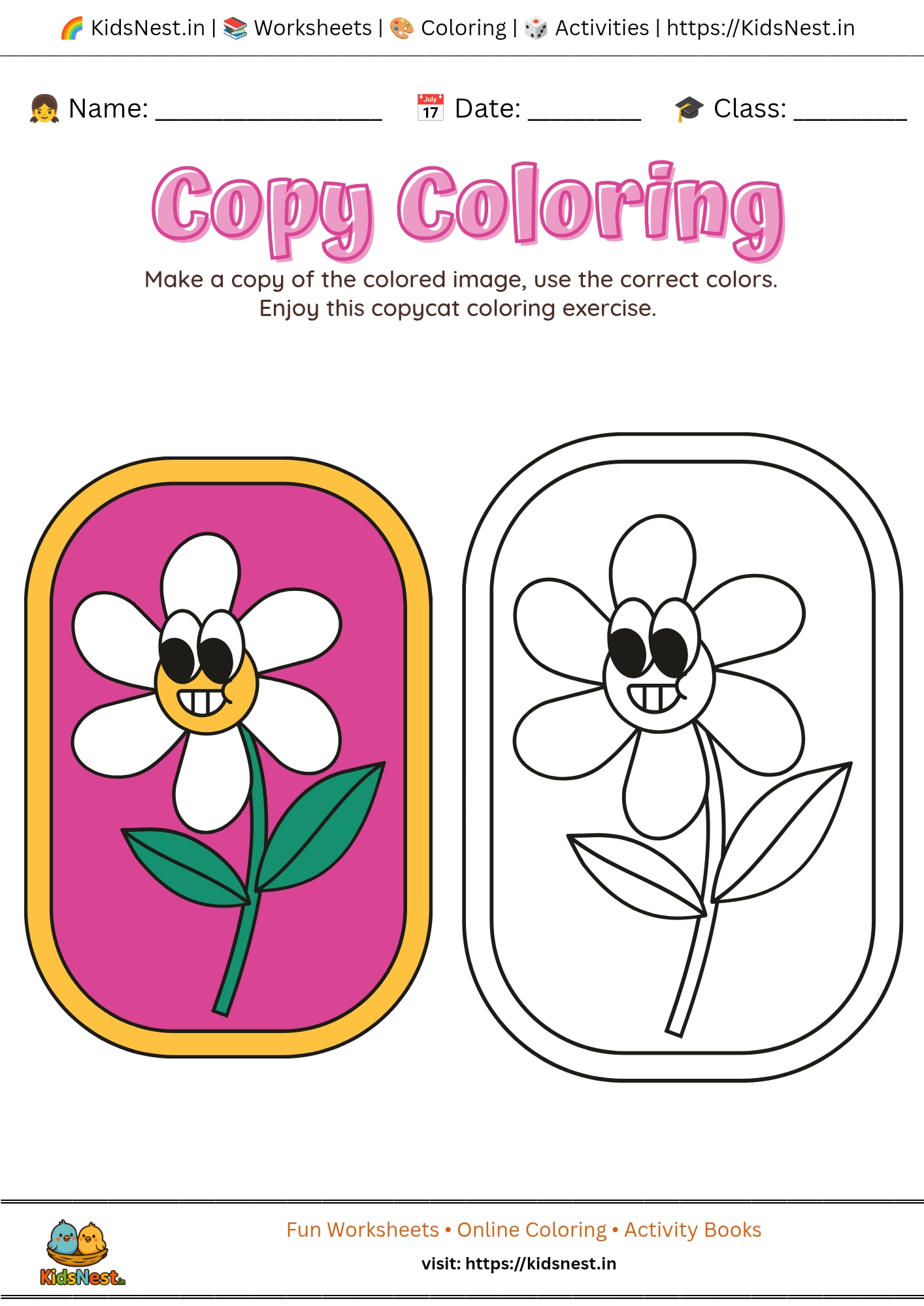Free Copy Coloring Pages for Kids | Printable Activities