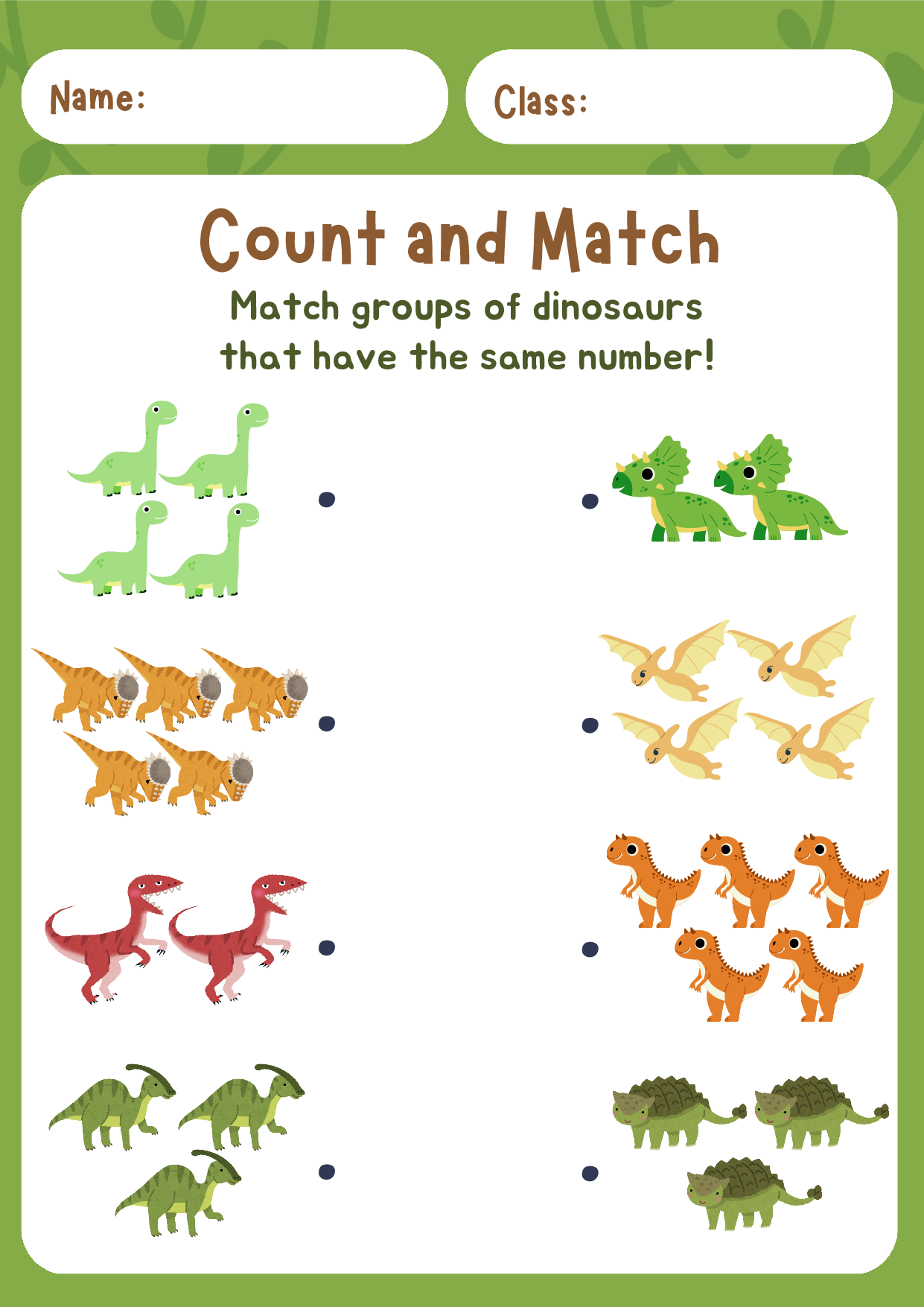Count & Match Activity | Printable Math Worksheet for Kids