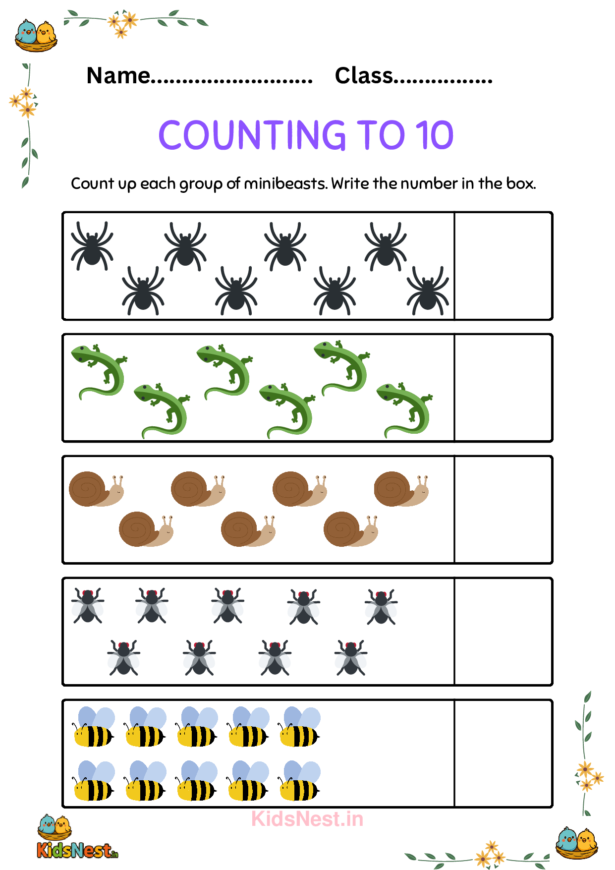 Count and Write Worksheets for Kids - Free Printables