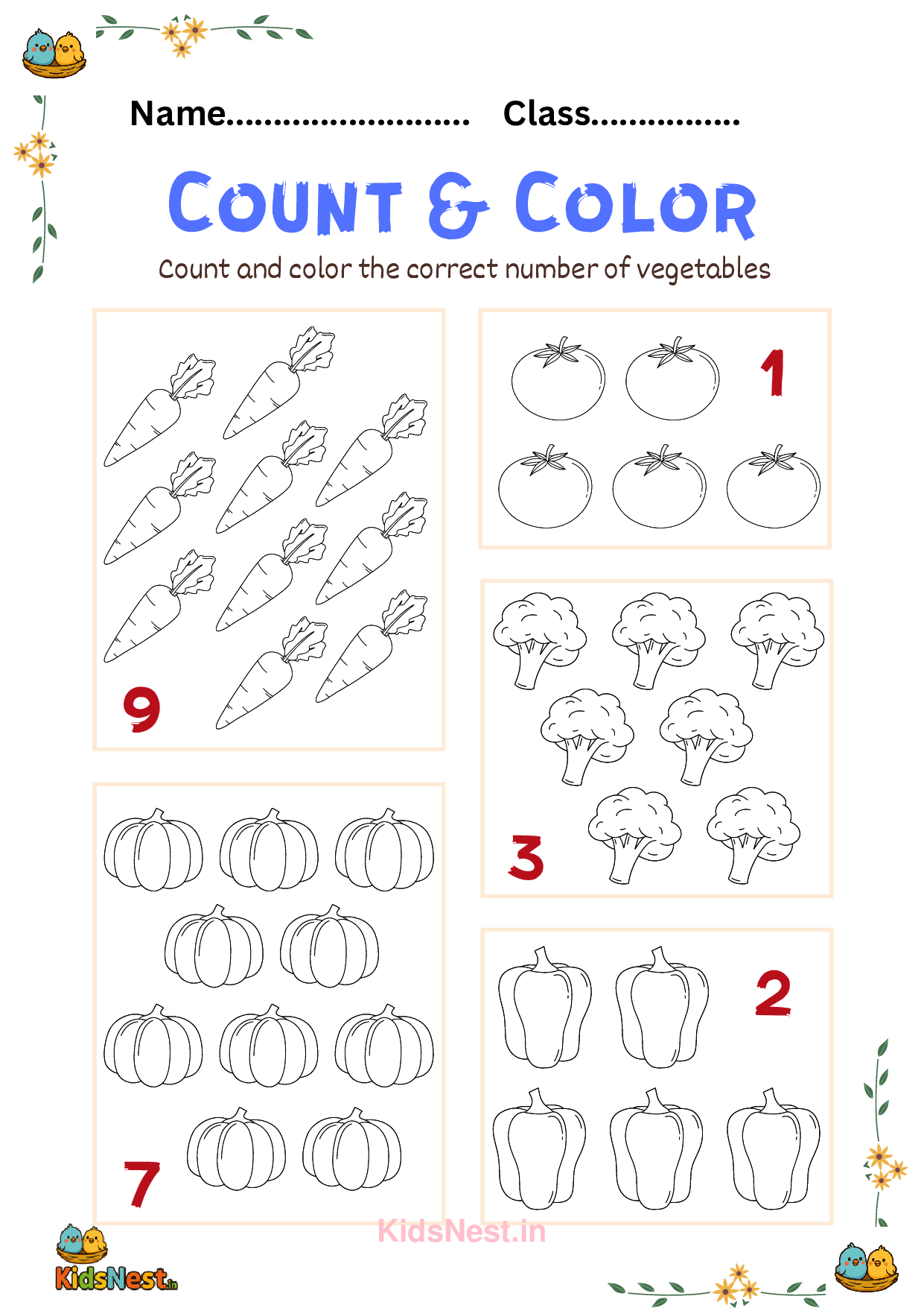 Count & Color: Printable Math & Coloring Worksheets for Kids
