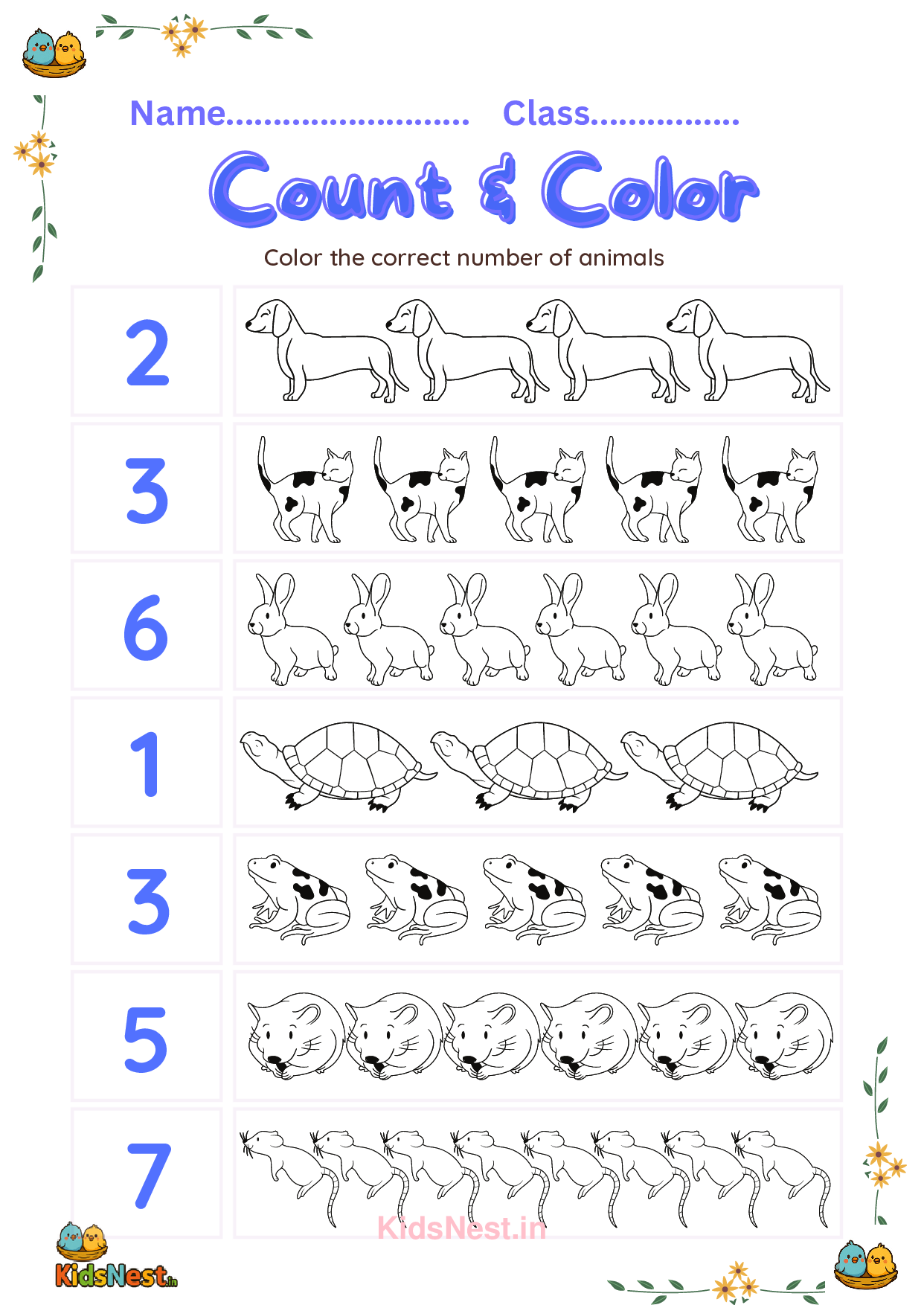 Count & Color Worksheets | Printable Math & Art for Kids