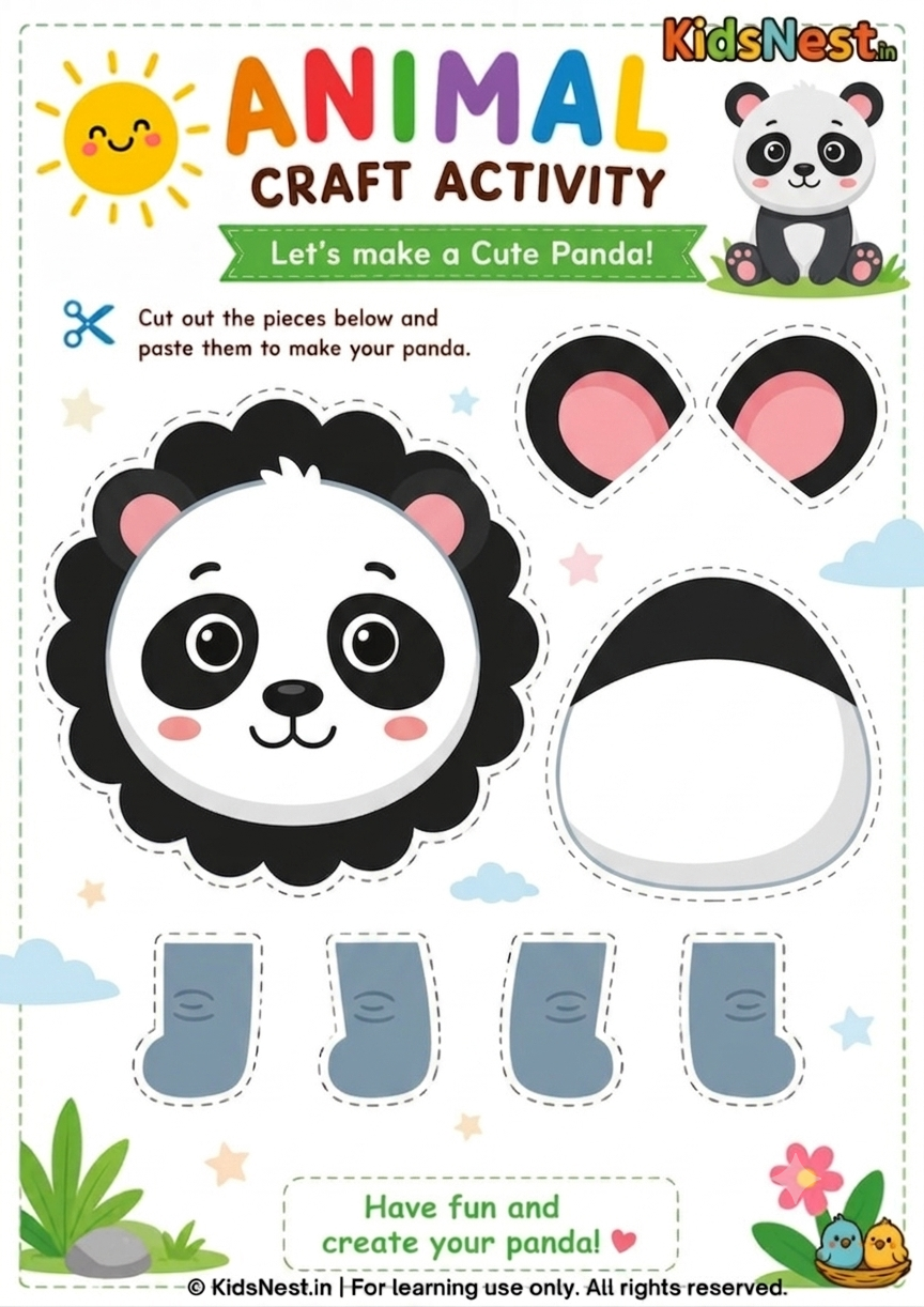 Easy Cute Panda Craft Activity for Kids | Printable Tutorial