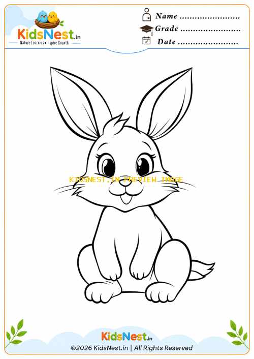 Cute Bunny Coloring Sheet for Kids | Free Printable PDF