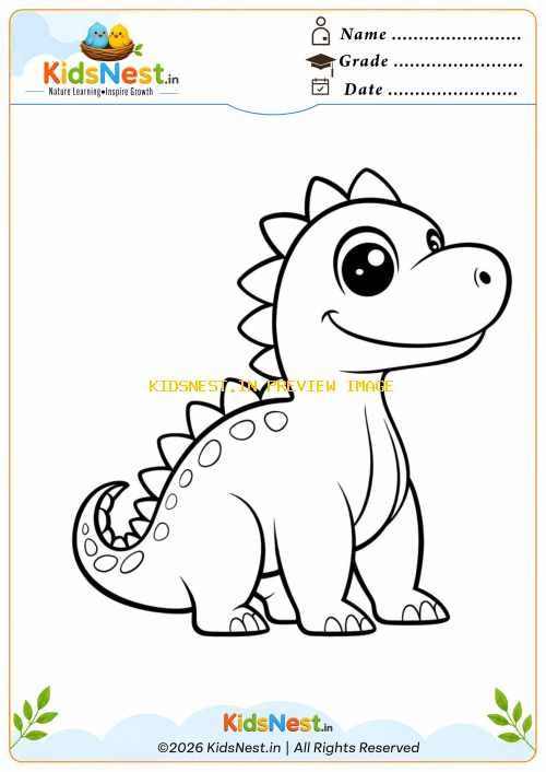Cute Dinosaur Coloring Activity Sheet | Free Printable for Kids