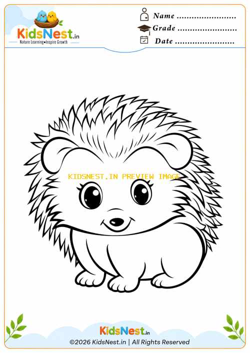 Cute Hedgehog Coloring Page | Free Printable for Kids