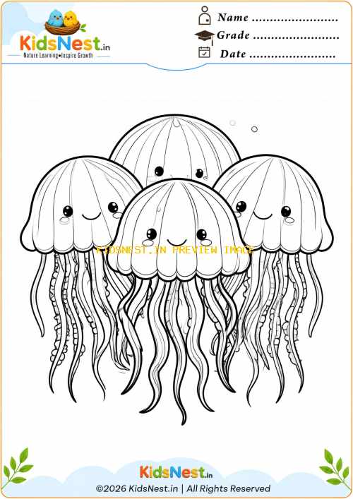Cute Jellyfish Coloring Page for Kids | Free Printable PDF