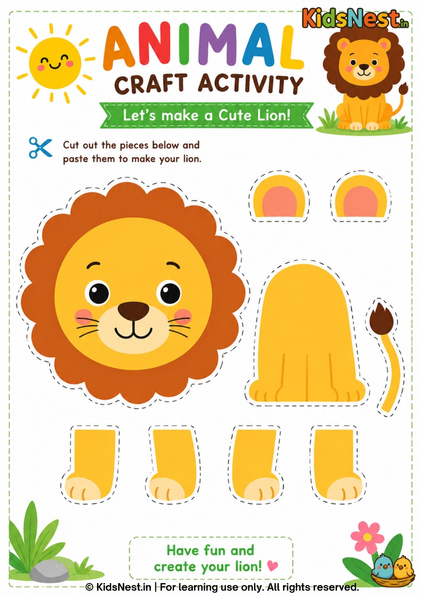 Cute Lion Craft Activity for Kids | Easy Printable Fun