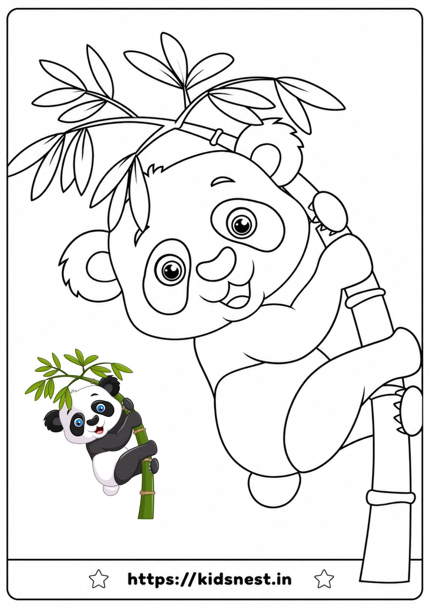 Cute Panda Coloring Page for Kids | Free Printable Worksheet
