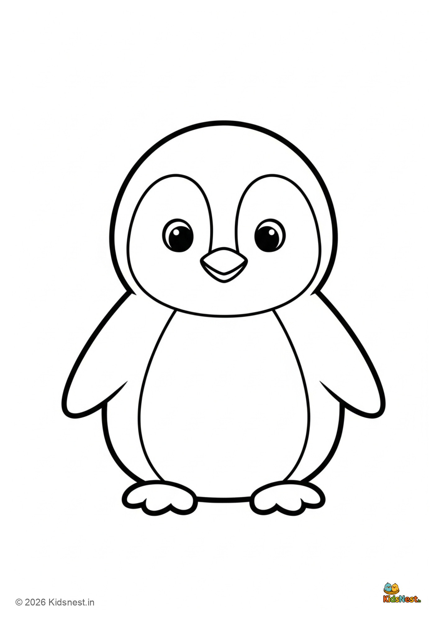 Cute Penguin Colouring Page | Free Printable for Kids