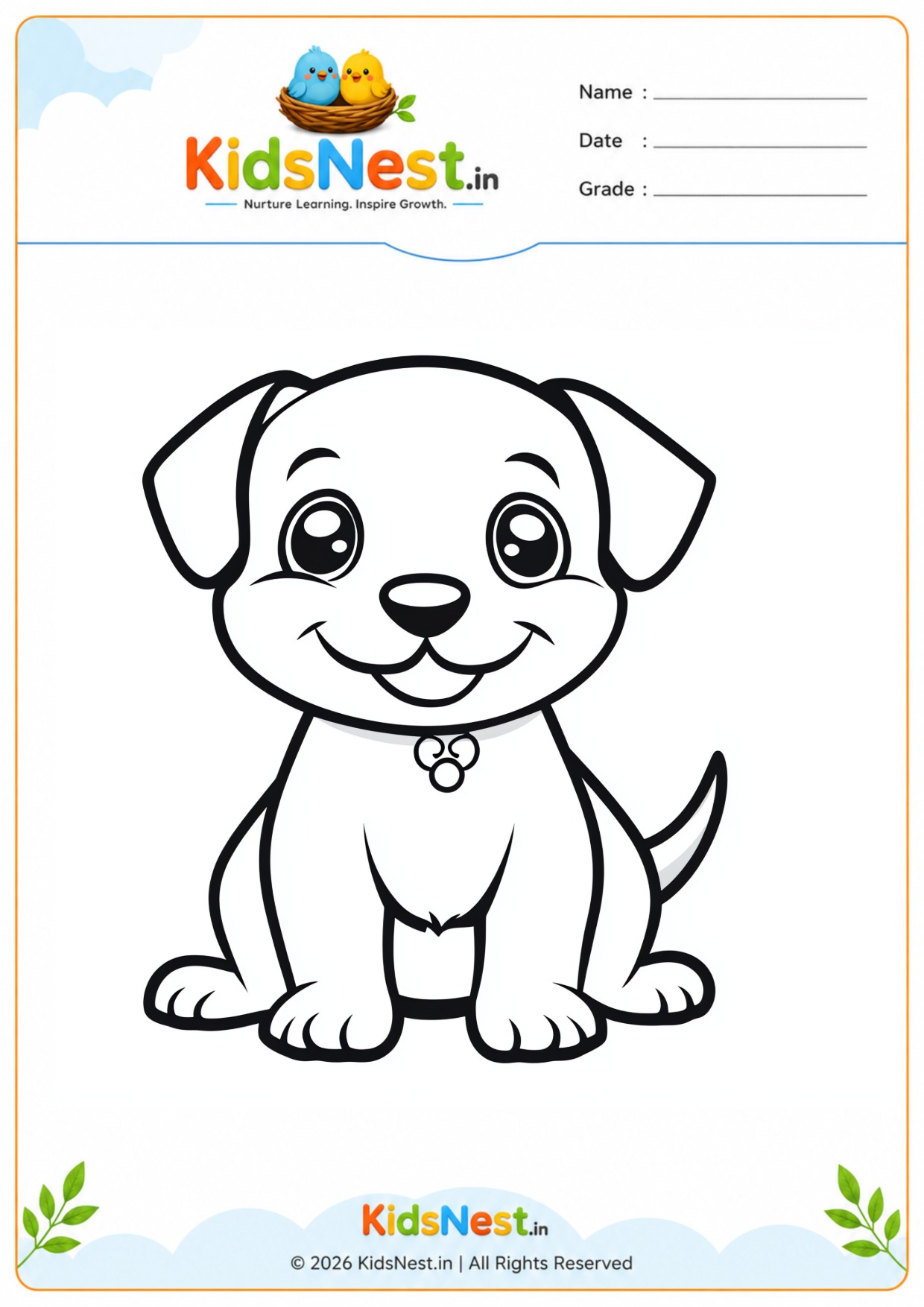 Cute Puppy Coloring Activity for Kids | Free Printable PDF