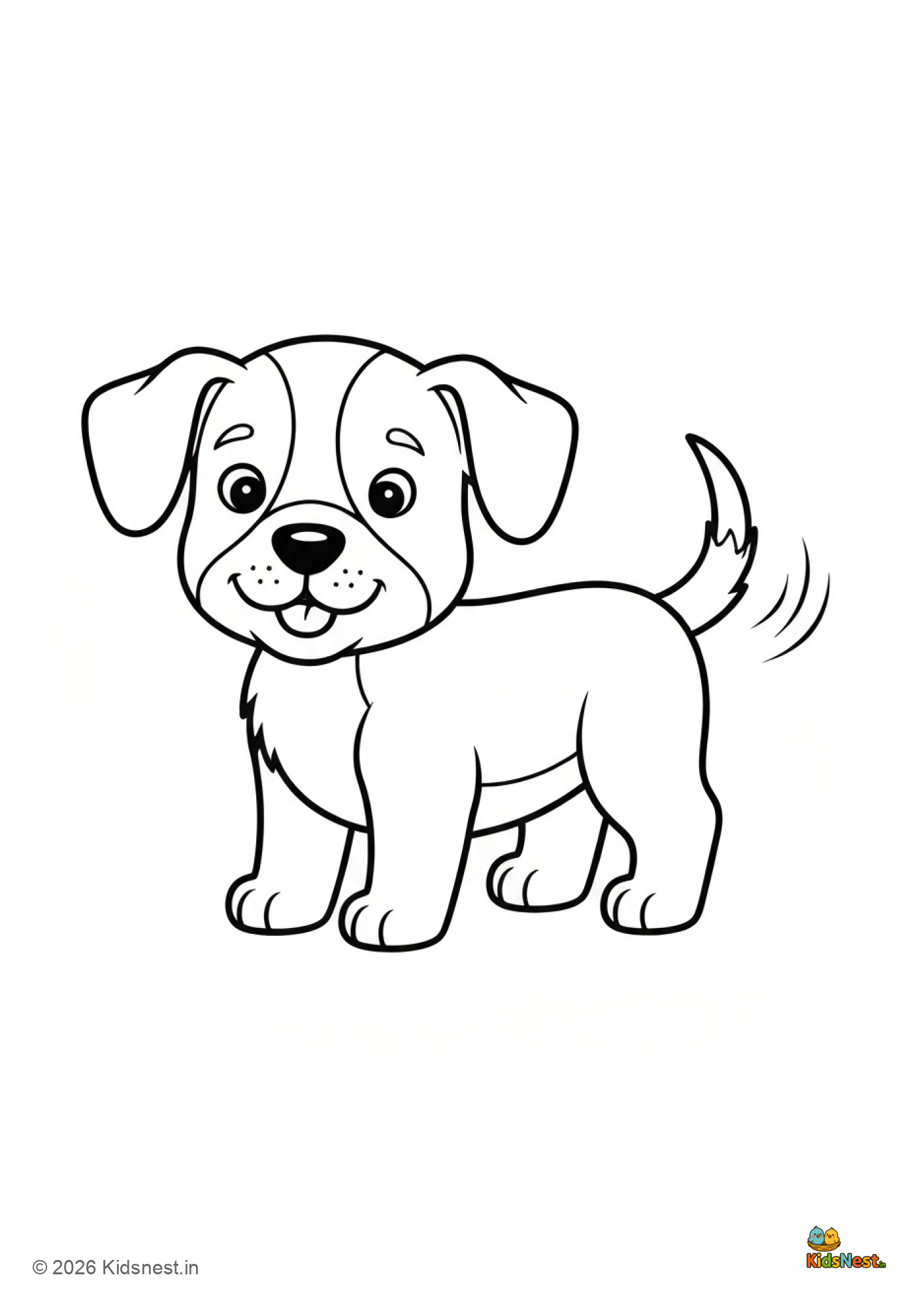 D for Dog Colouring Page | Free Printable Worksheet for Kids