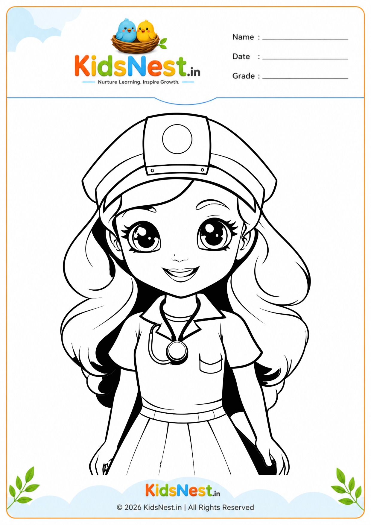 Doctor Coloring Worksheet for Kids | Free Printable PDF