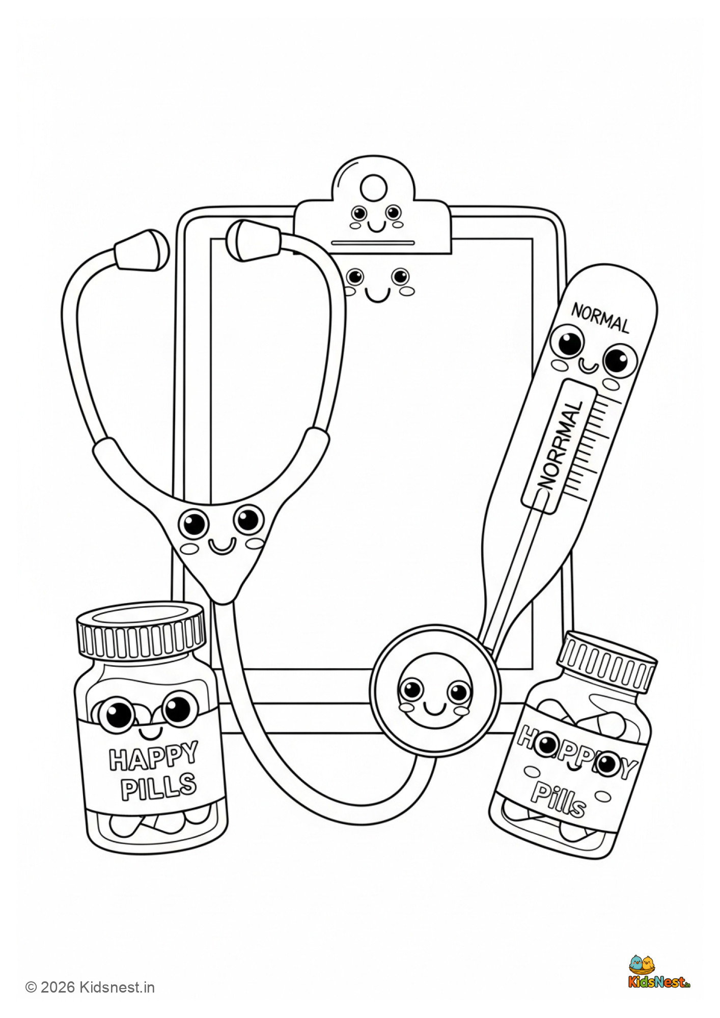 Doctor Kit Toy Coloring Page | Printable Educational Activity