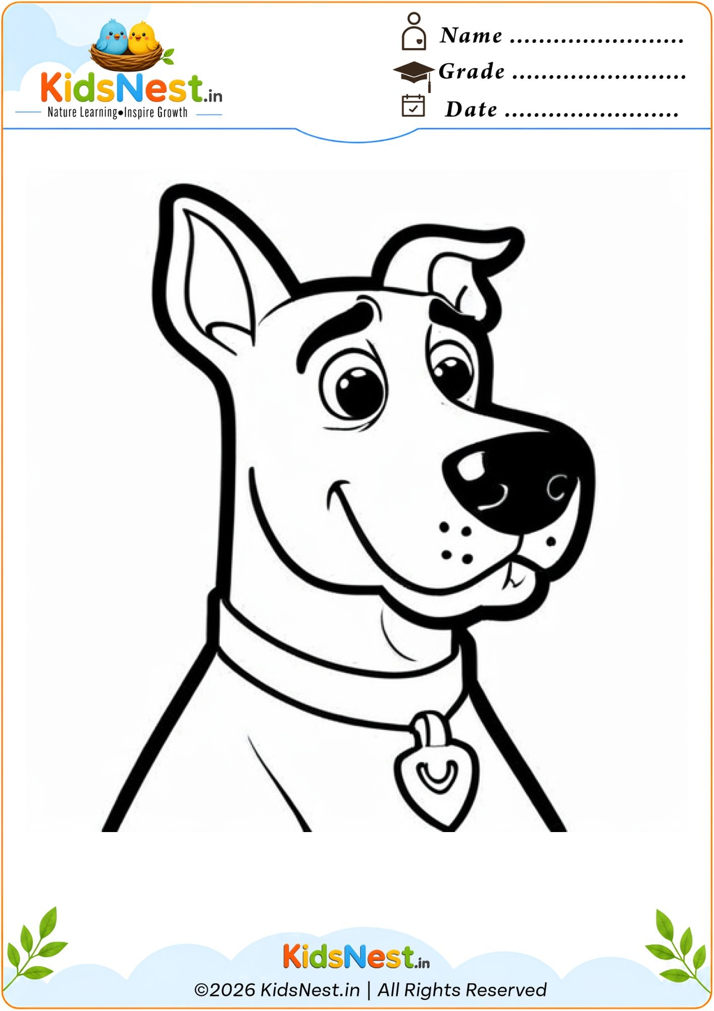 Free Printable Dog Coloring Page for Kids | Educational Fun