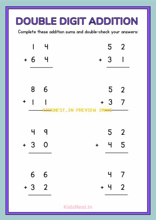 Double Digit Addition Worksheets | Printable Math for Kids