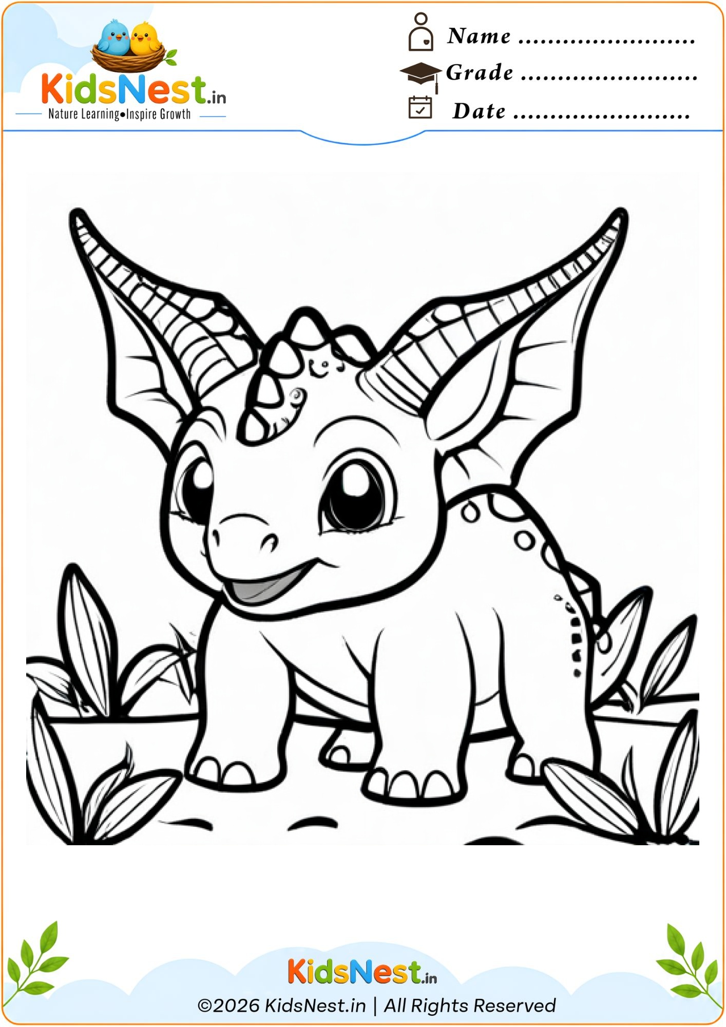 Free Printable Dragon Coloring Worksheet for Kids