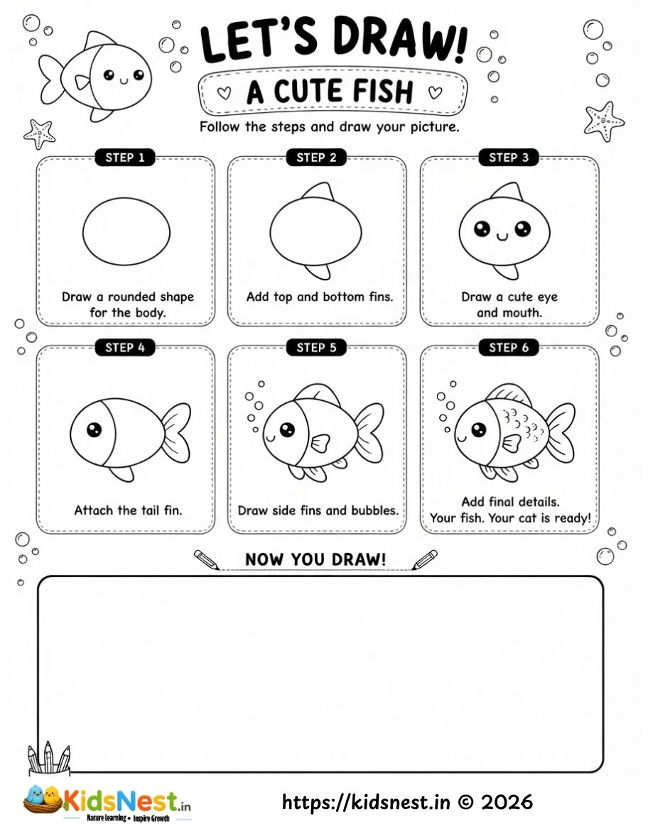How to Draw a Cute Fish: Easy Step-by-Step for Kids