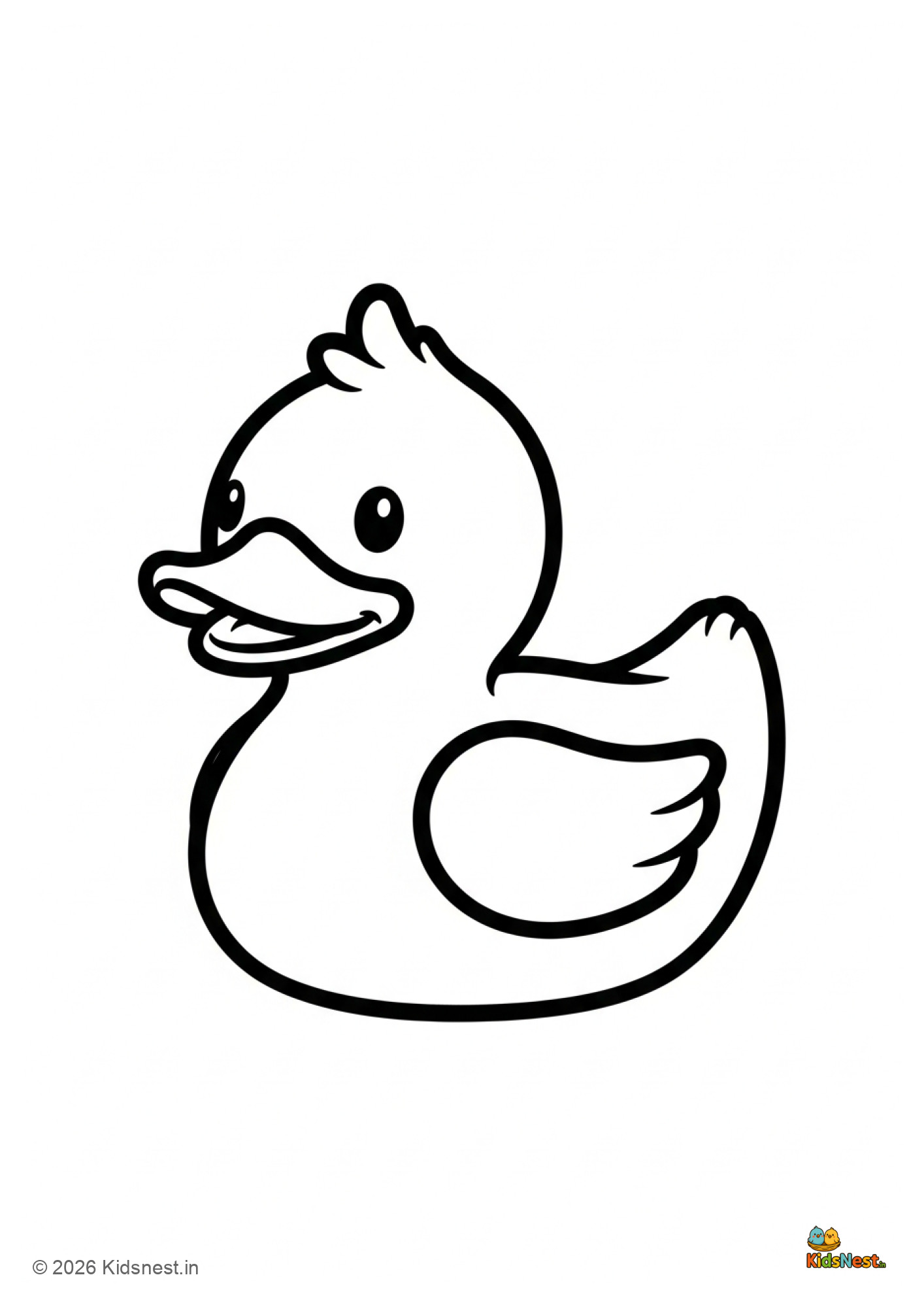 Duck Toy Coloring Page for Kids | Printable Activity Sheet