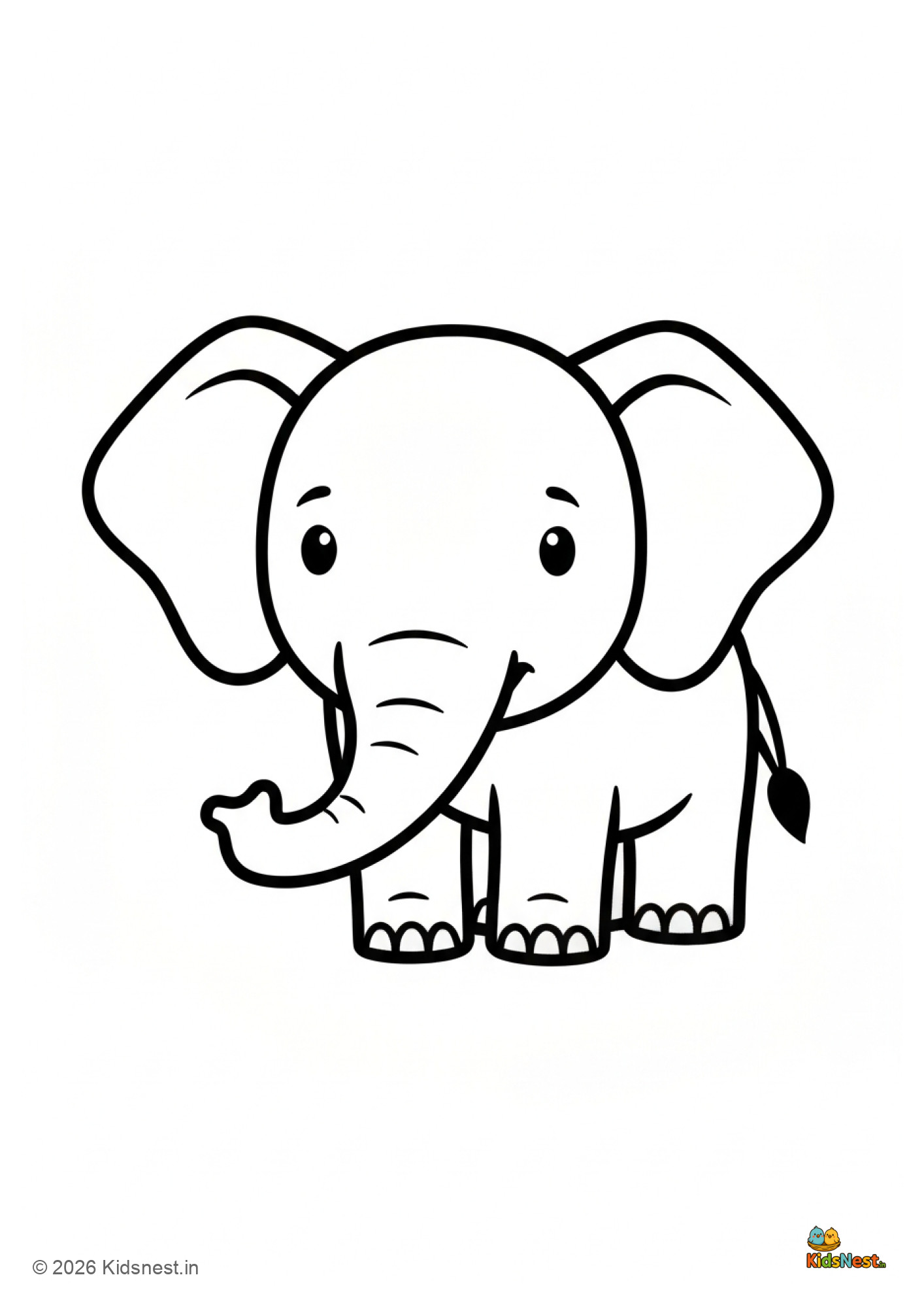 E for Elephant Colouring Page | Free Printable for Kids