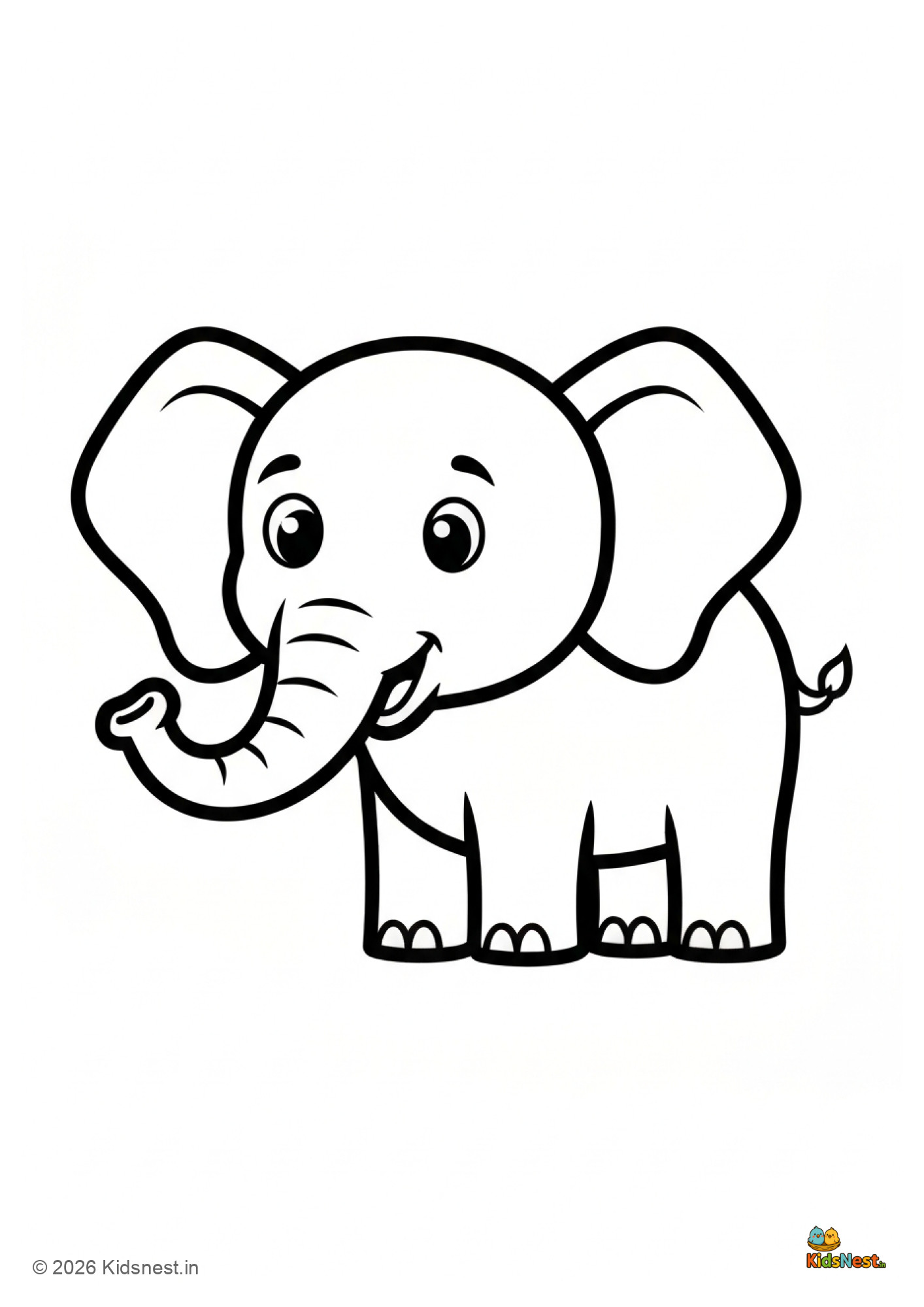 E for Elephant Colouring Page | Free Printable for Kids