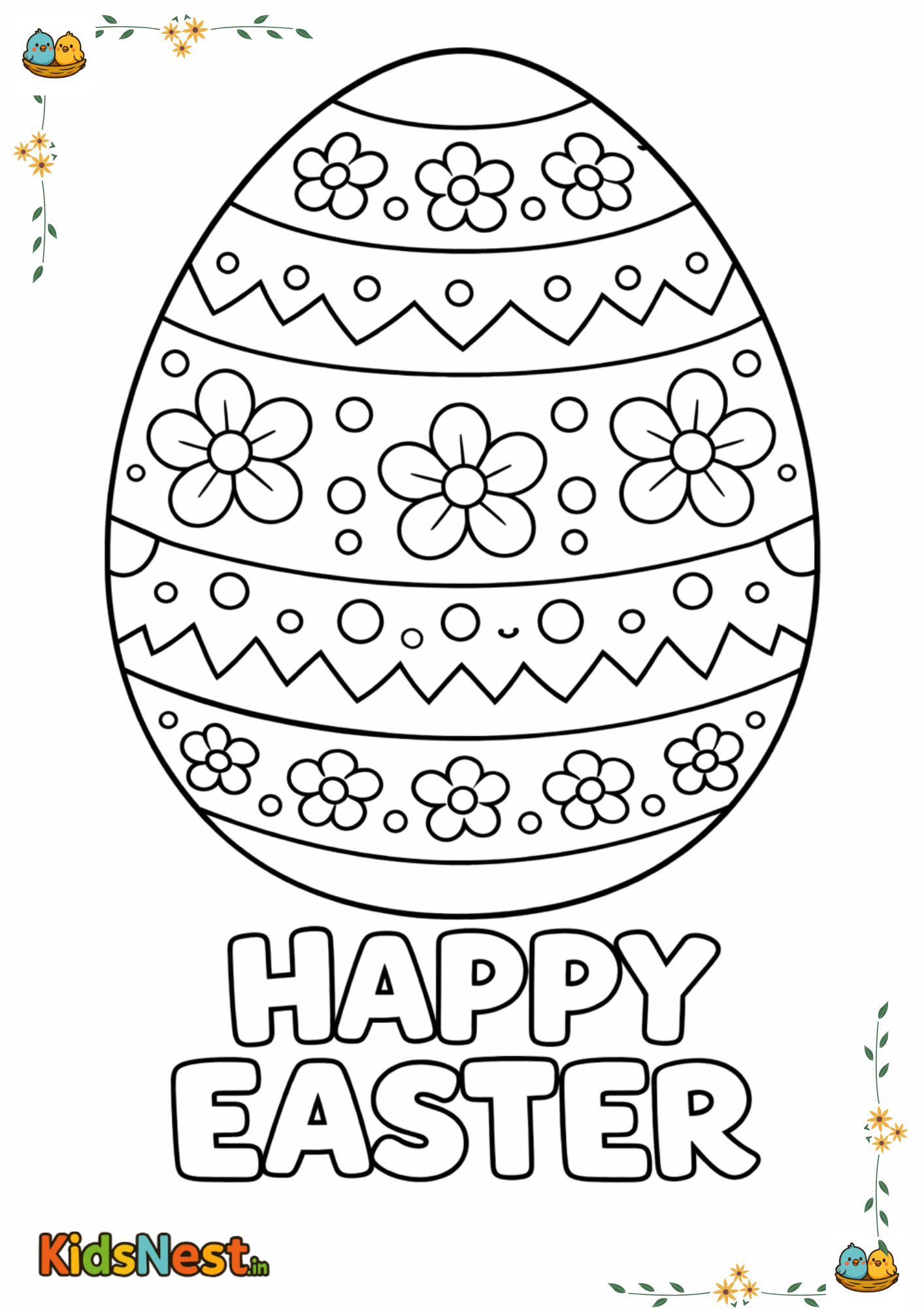 Easter Egg Coloring Page for Kids - Free Printable Fun