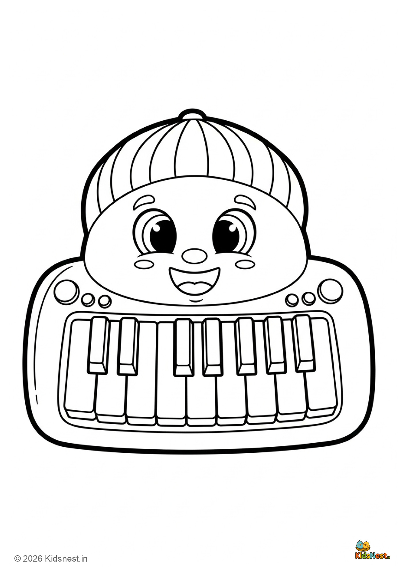Electronic Keyboard Toy Coloring Page | Printable for Kids