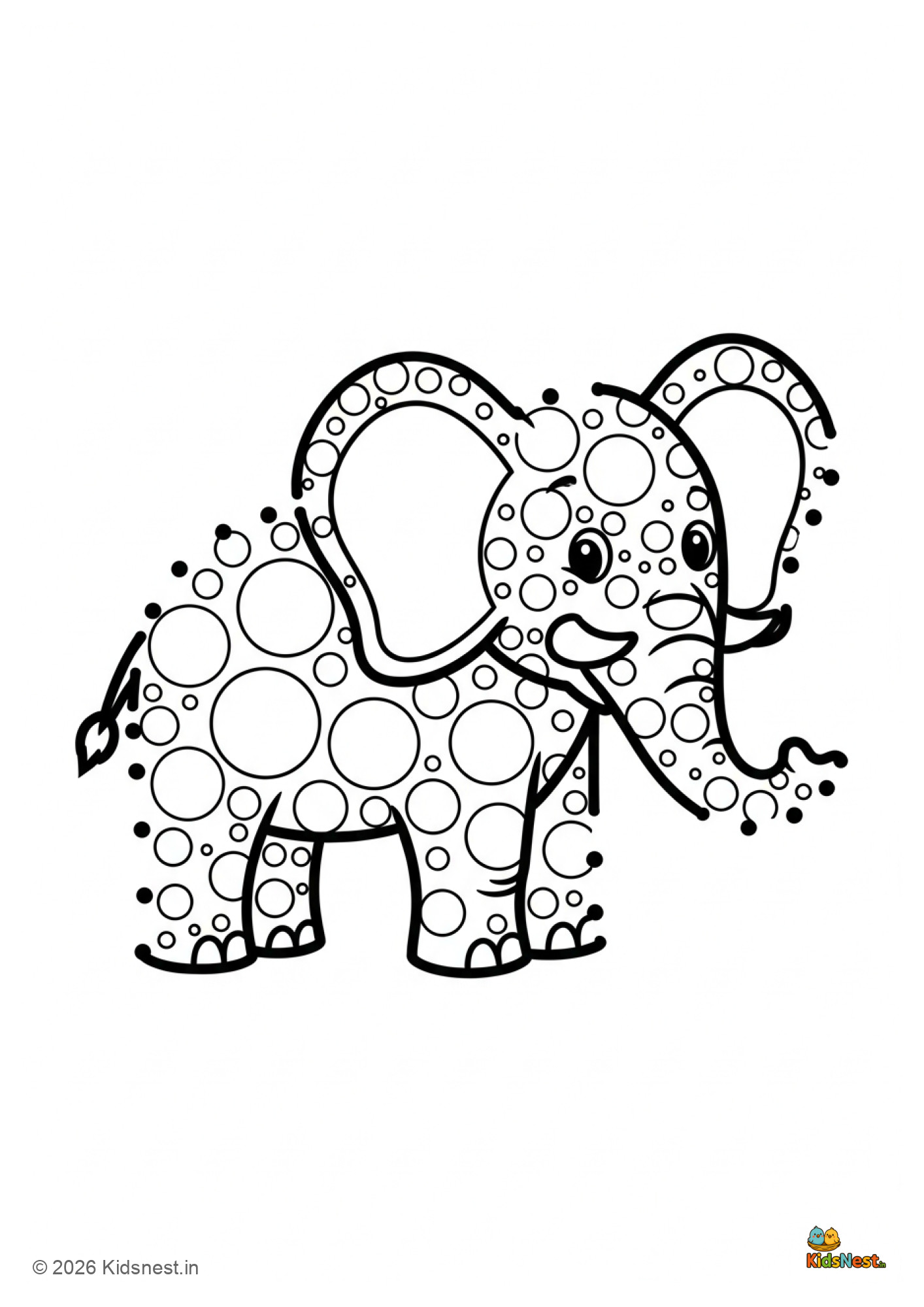 Elephant Dot Activity Worksheet for Kids | Printable PDF