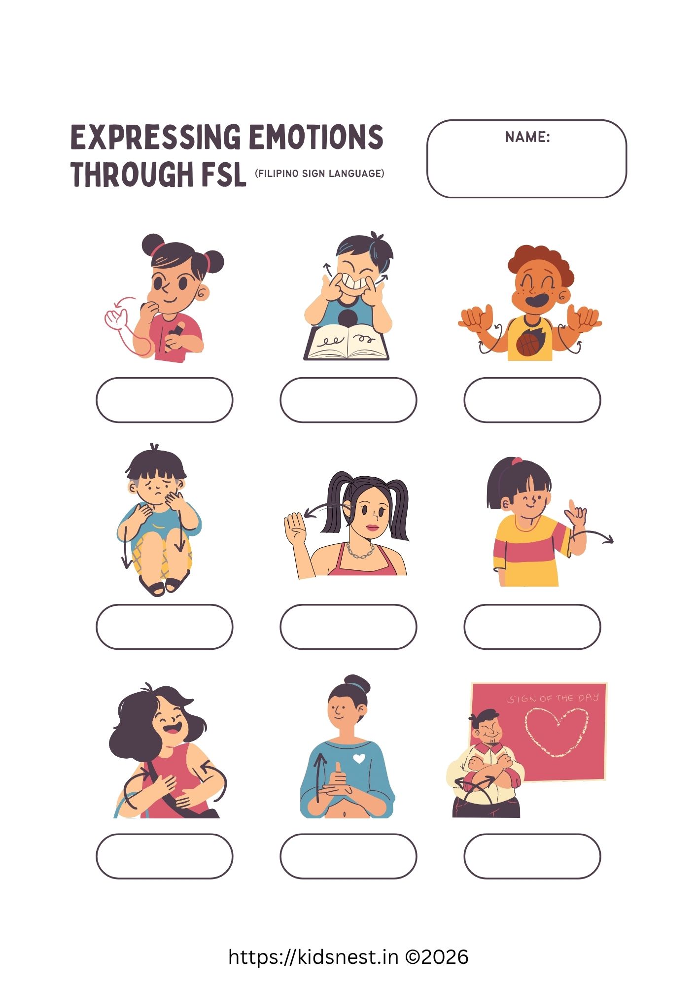 Emotion Expression Worksheet for Kids | Printable Feelings Activity