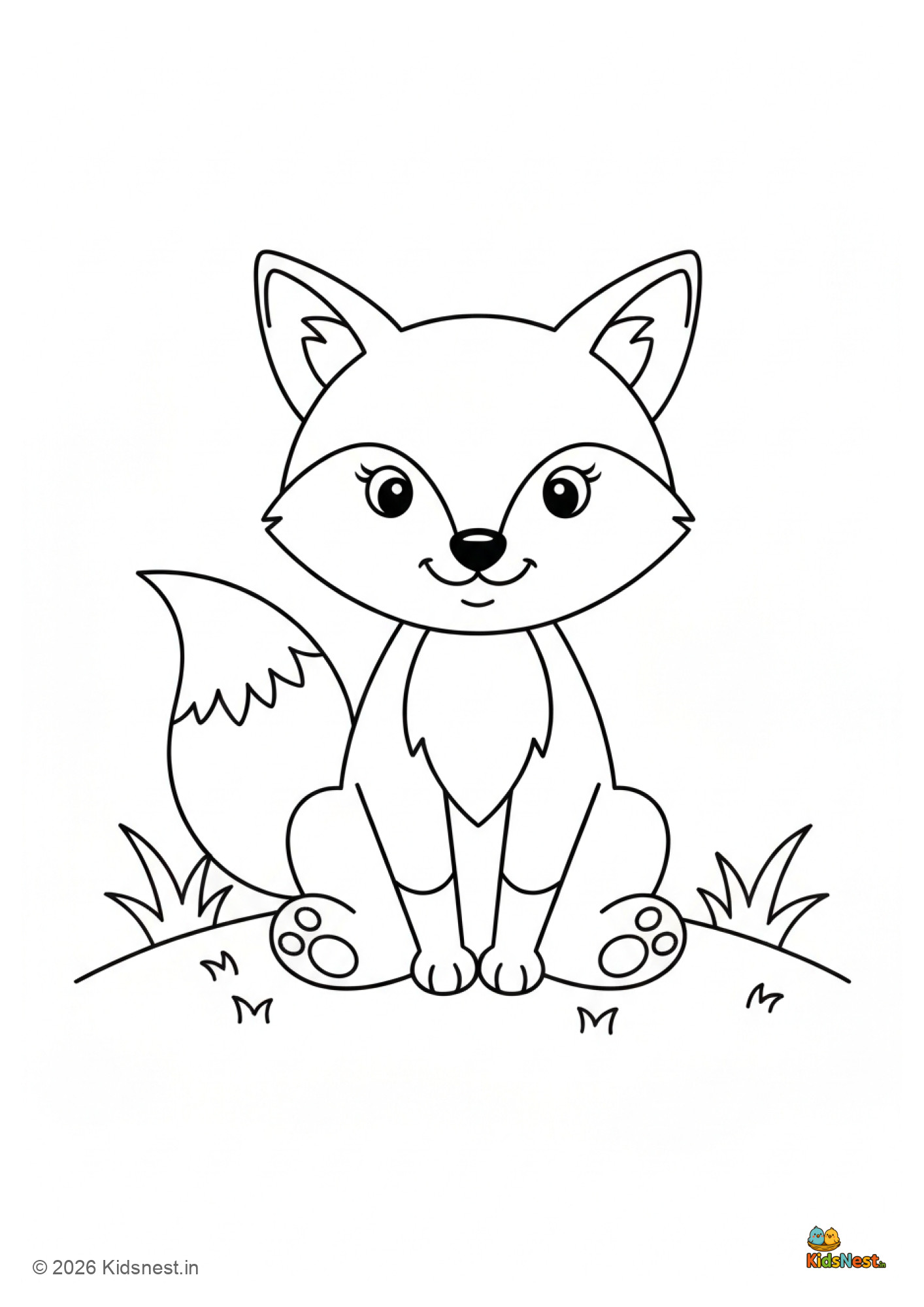 F for Fox Coloring Page | Free Printable Letter F Worksheet