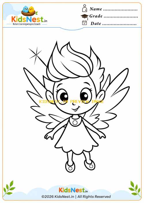 Free Fairy Coloring Page for Kids | Printable Activity Sheet